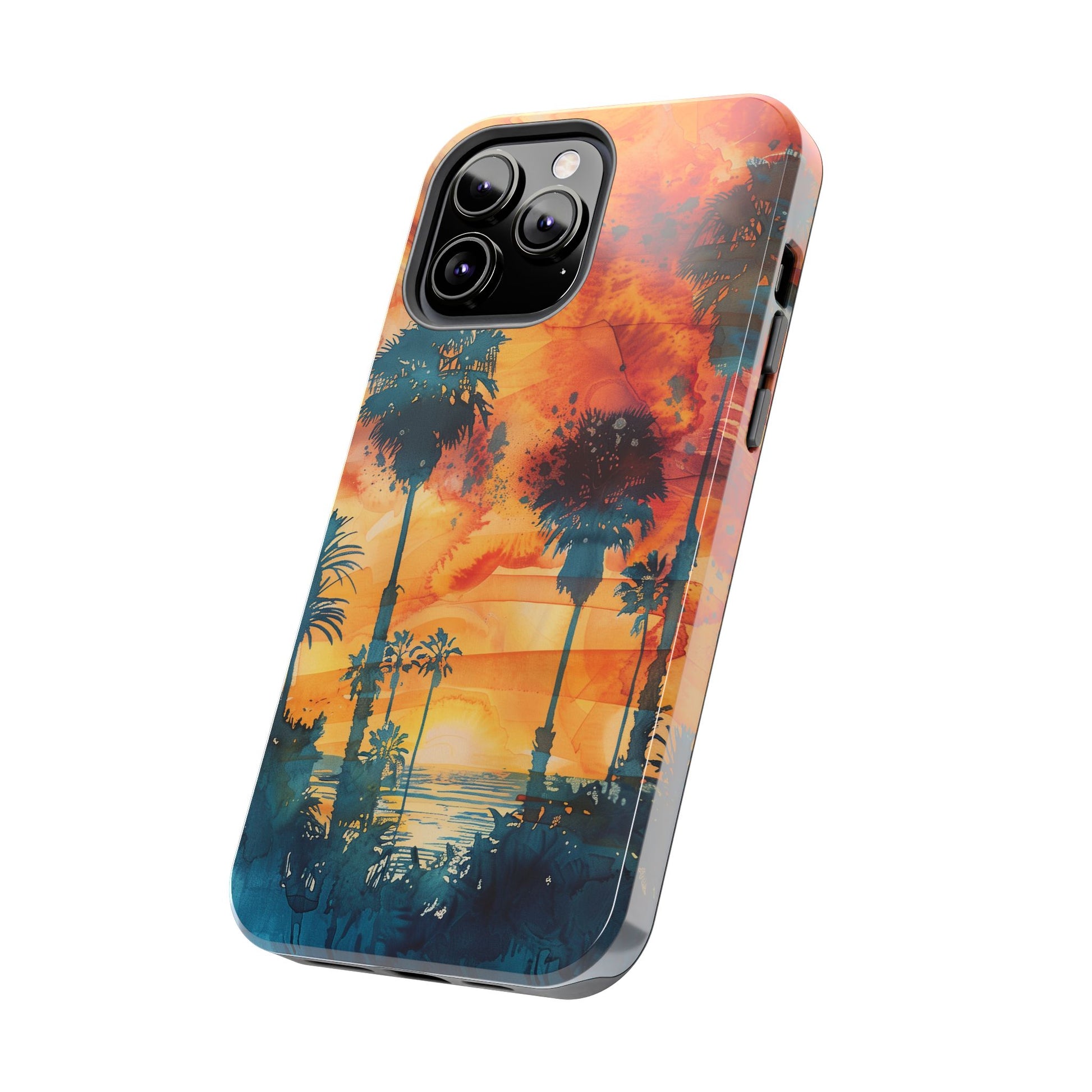 Los Angeles Sunset iPhone Case, Golden Hour Scenic View, Hollywood Hills Sunset Phone Case, Palm Trees Phone Case, iphone 15 pro max case