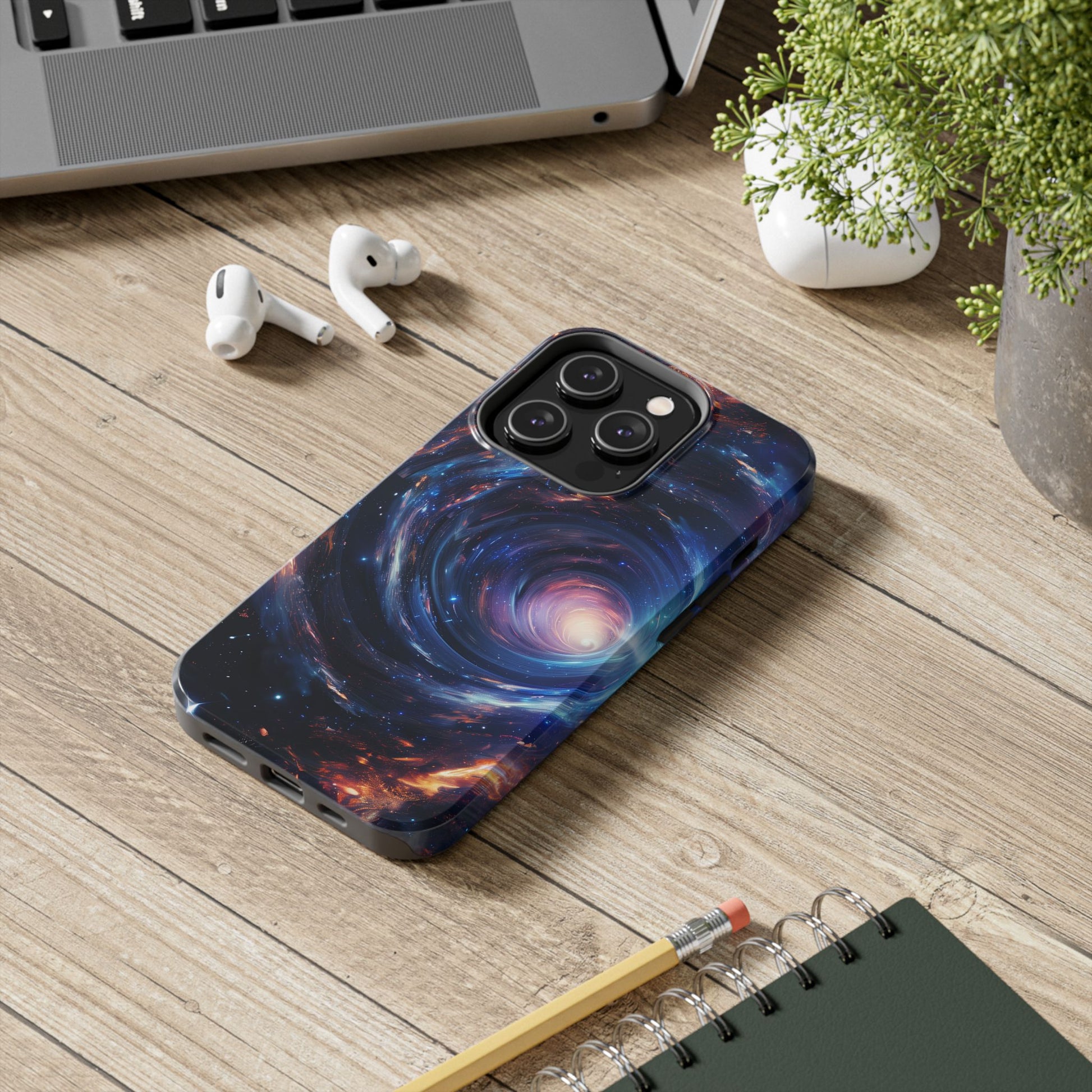 Dr Who inspired Phone Case - Space Wormholes Phone Case - Cosmic Galaxy Cover with Futuristic Wormhole Design - Sci-Fi Protective Case