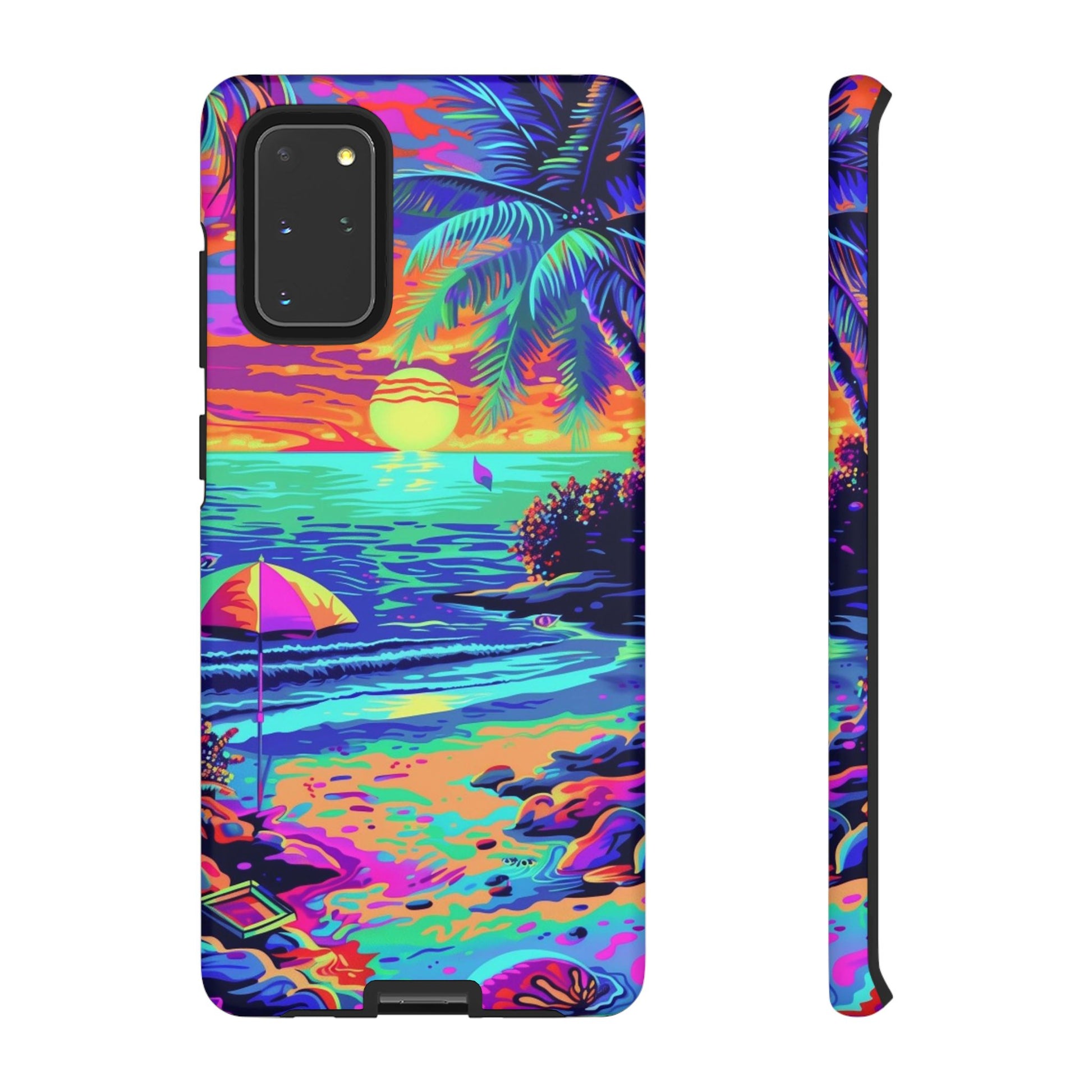 Beach Bliss: Durable Android Phone Case with Lisa Frank Style