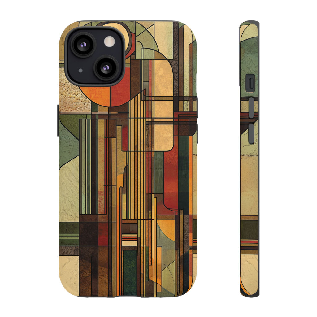 Prairie Style Frank Lloyd Wright Inspired Usonian Phone Case Geometric Stained Glass Art Deco 13 14 15 16 iPhone Pro Max Galaxy Pixel