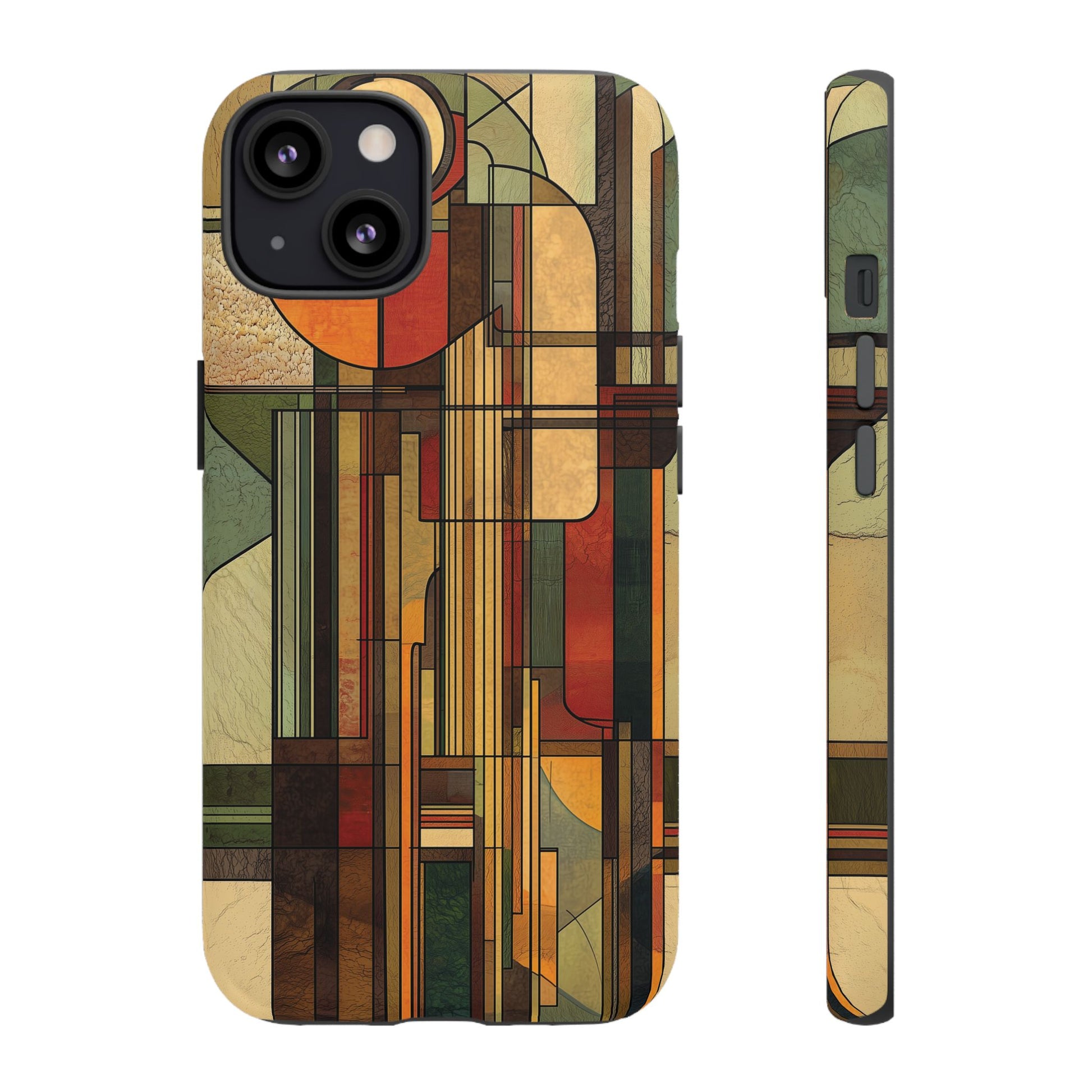 Prairie Style Frank Lloyd Wright Inspired Usonian Phone Case Geometric Stained Glass Art Deco 13 14 15 16 iPhone Pro Max Galaxy Pixel