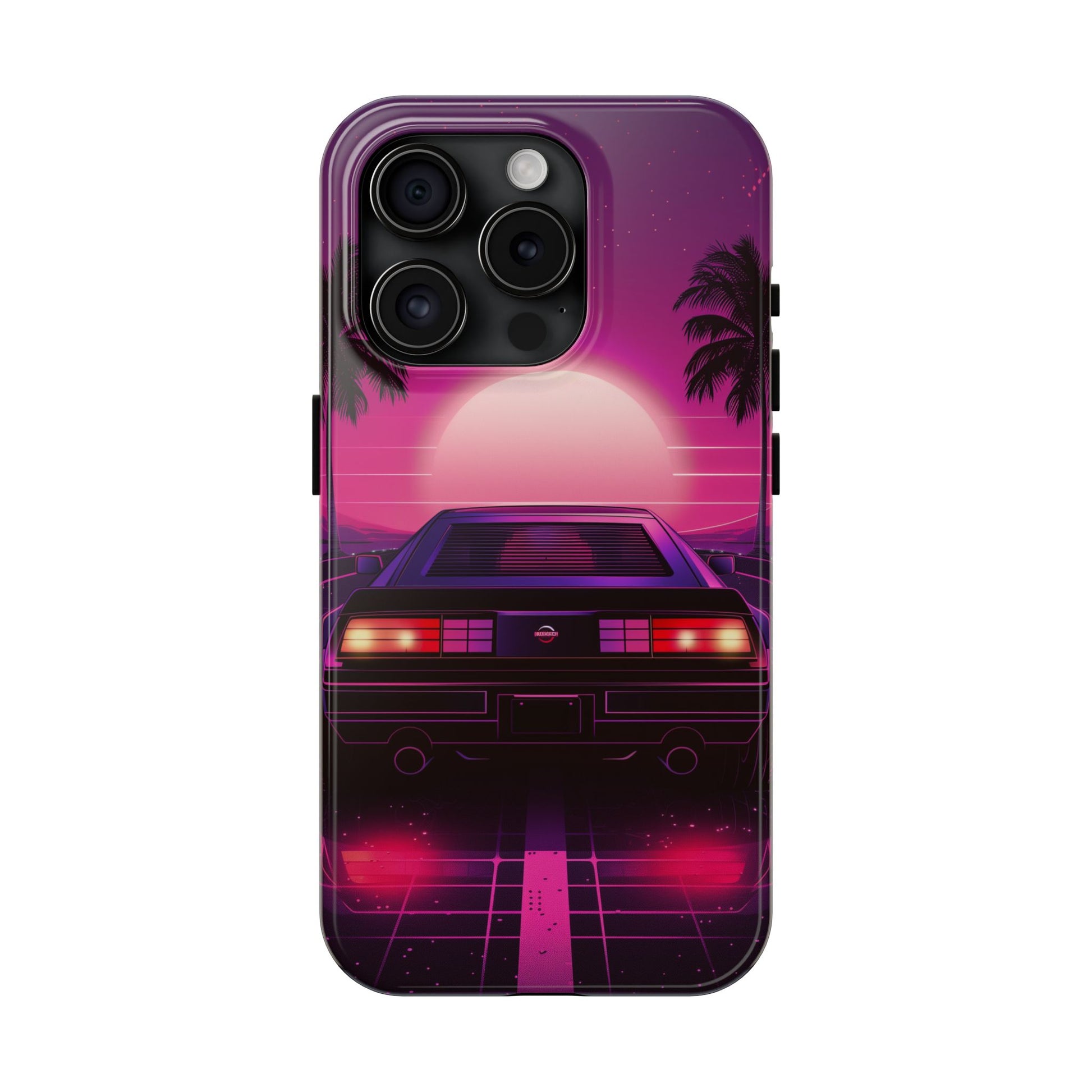 Durable 80s Retro Car Phone Case - Tough Vintage Design - Protective Mobile Cover - Fun Classic Car Accessory