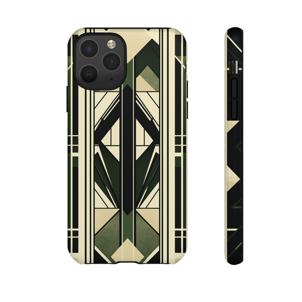 Dark Green Frank Lloyd Wright Inspired Phone Case Geometric Stained Glass Art Deco Marble Gold 13 14 15 16 iPhone Pro Max Galaxy Pixel