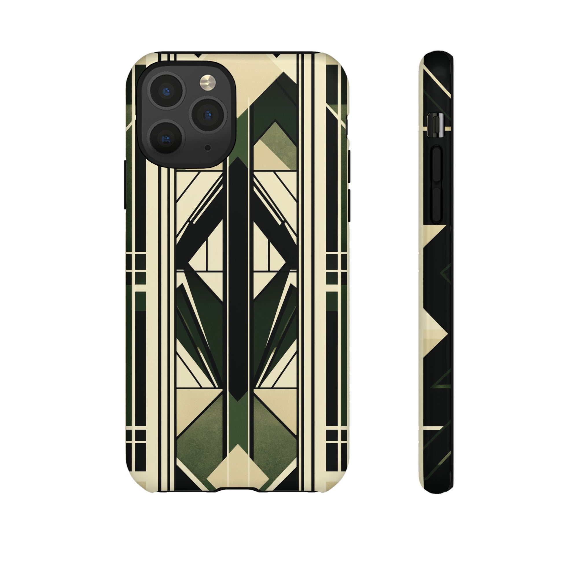 Dark Green Frank Lloyd Wright Inspired Phone Case Geometric Stained Glass Art Deco Marble Gold 13 14 15 16 iPhone Pro Max Galaxy Pixel