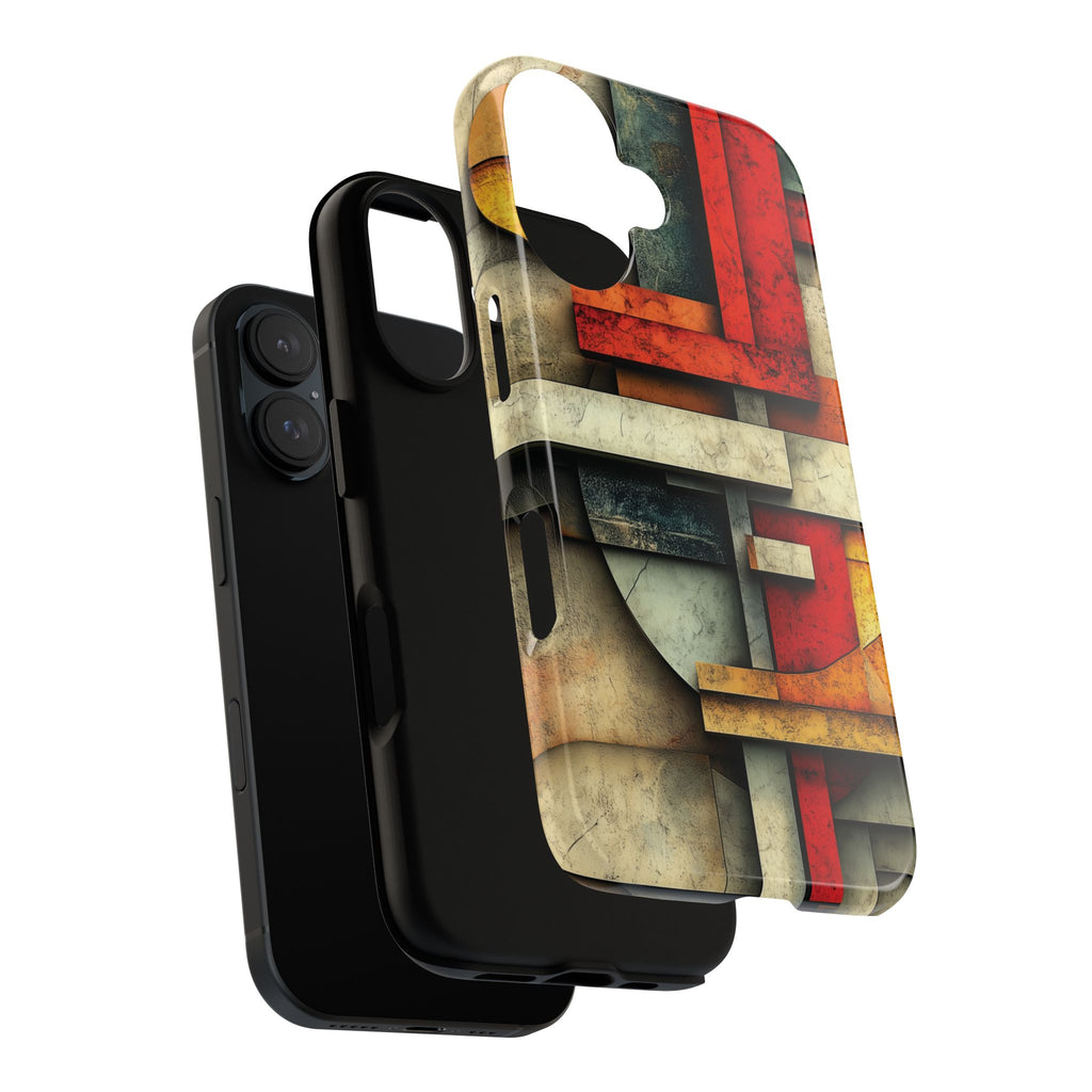 Red Prairie Style Frank Lloyd Wright Usonian Phone Case Geometric Stained Glass Art Deco Marble Gold 13 14 15 16 iPhone Pro Max Galaxy Pixel