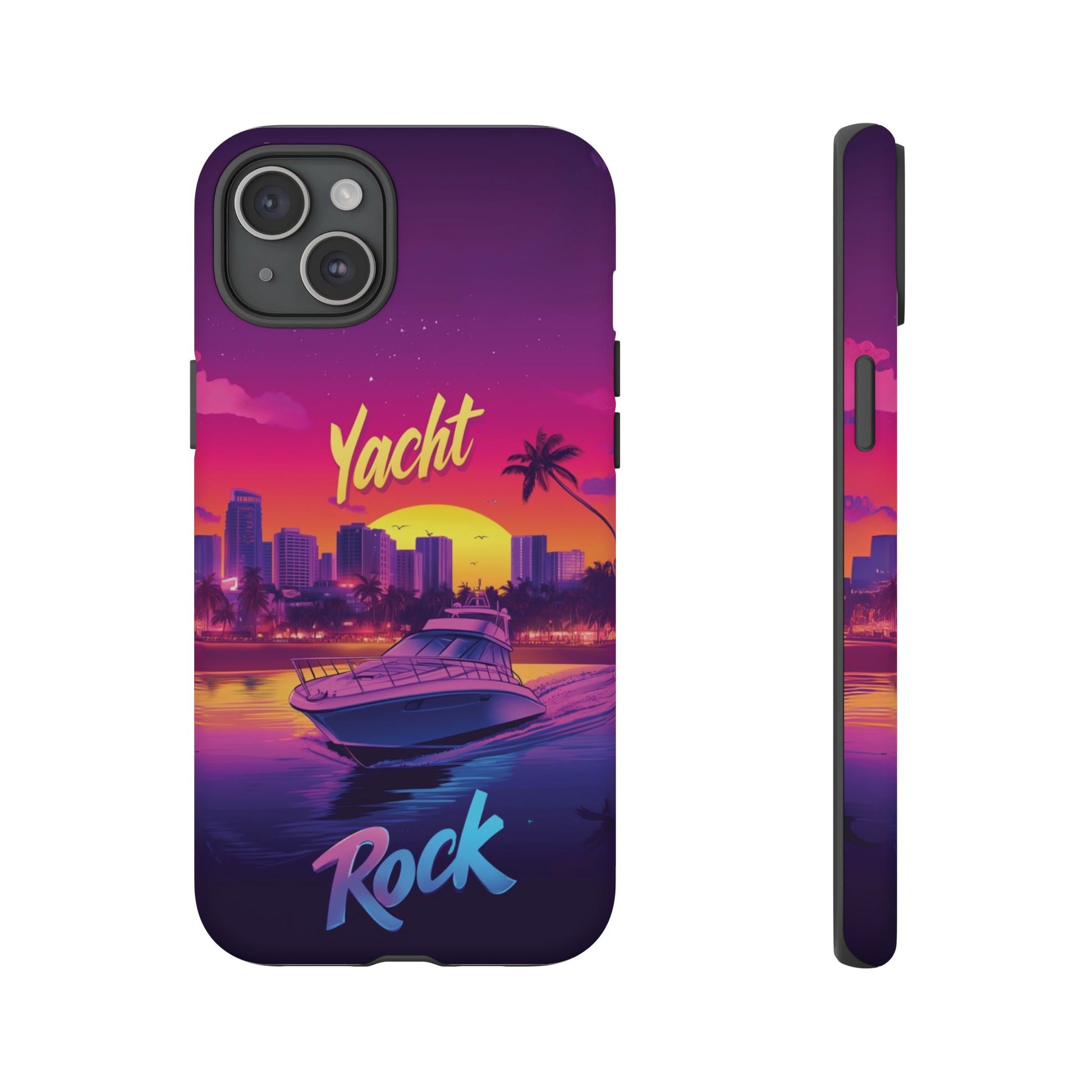 Yacht Rock Custom Phone Case iPhone 13 14 15 16 Pro Max Sunset Cruise Harbor Miami Vice Yacht Rock Gift Boating Captain South Beach Surfing