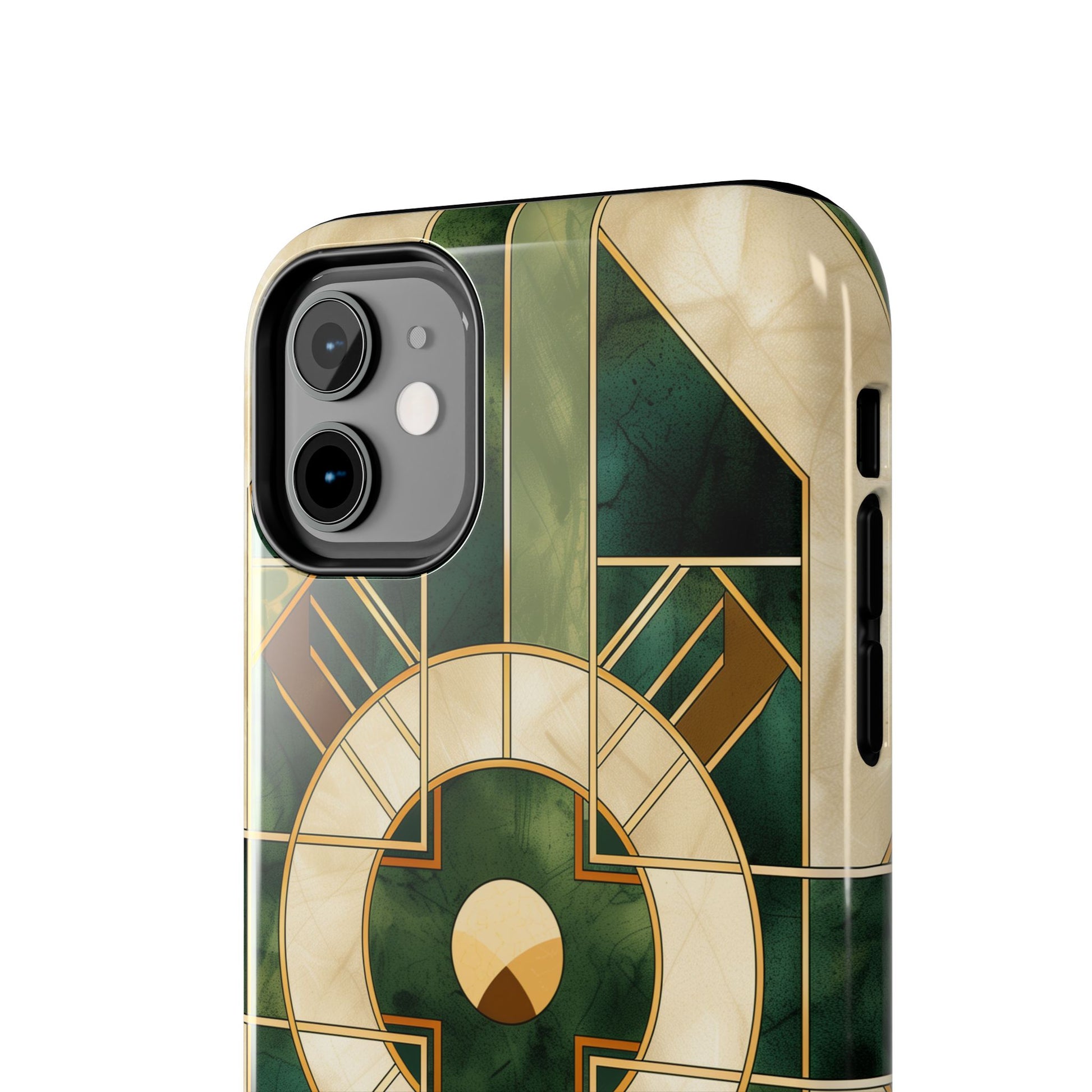 Green Frank Lloyd Wright Inspired Phone Case - Geometric Elegance for iPhone Models