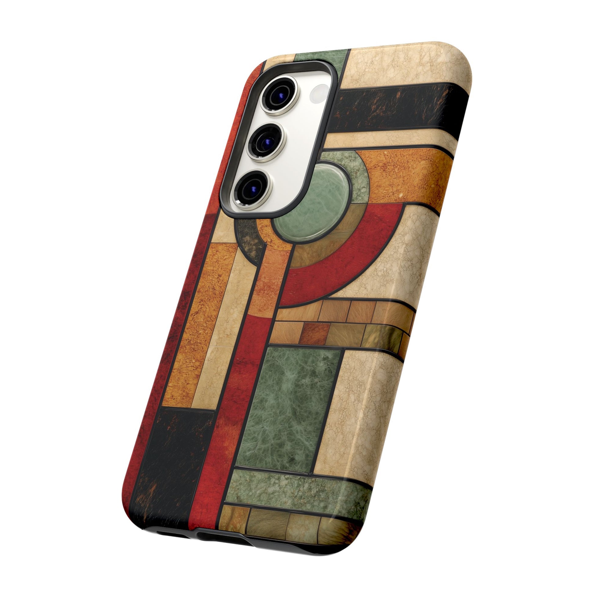 Stone Prairie Frank Lloyd Wright Usonian Phone Case Geometric Stained Glass Art Deco Marble Gold 13 14 15 16 iPhone Pro Max Galaxy Pixel