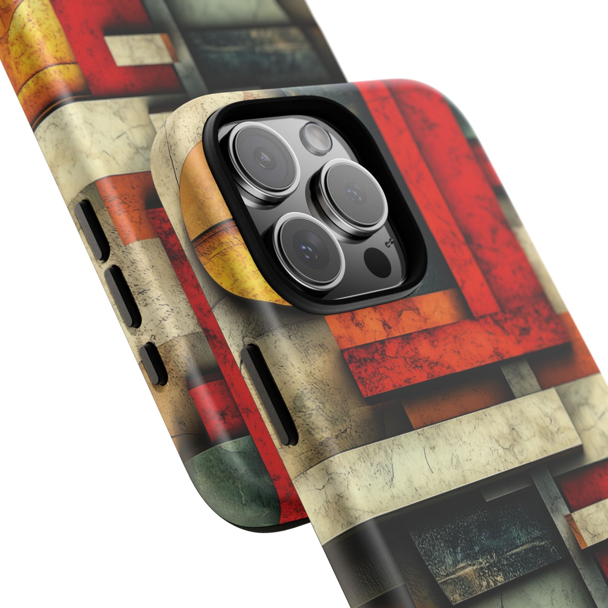 Red Prairie Style Frank Lloyd Wright Usonian Phone Case Geometric Stained Glass Art Deco Marble Gold 13 14 15 16 iPhone Pro Max Galaxy Pixel