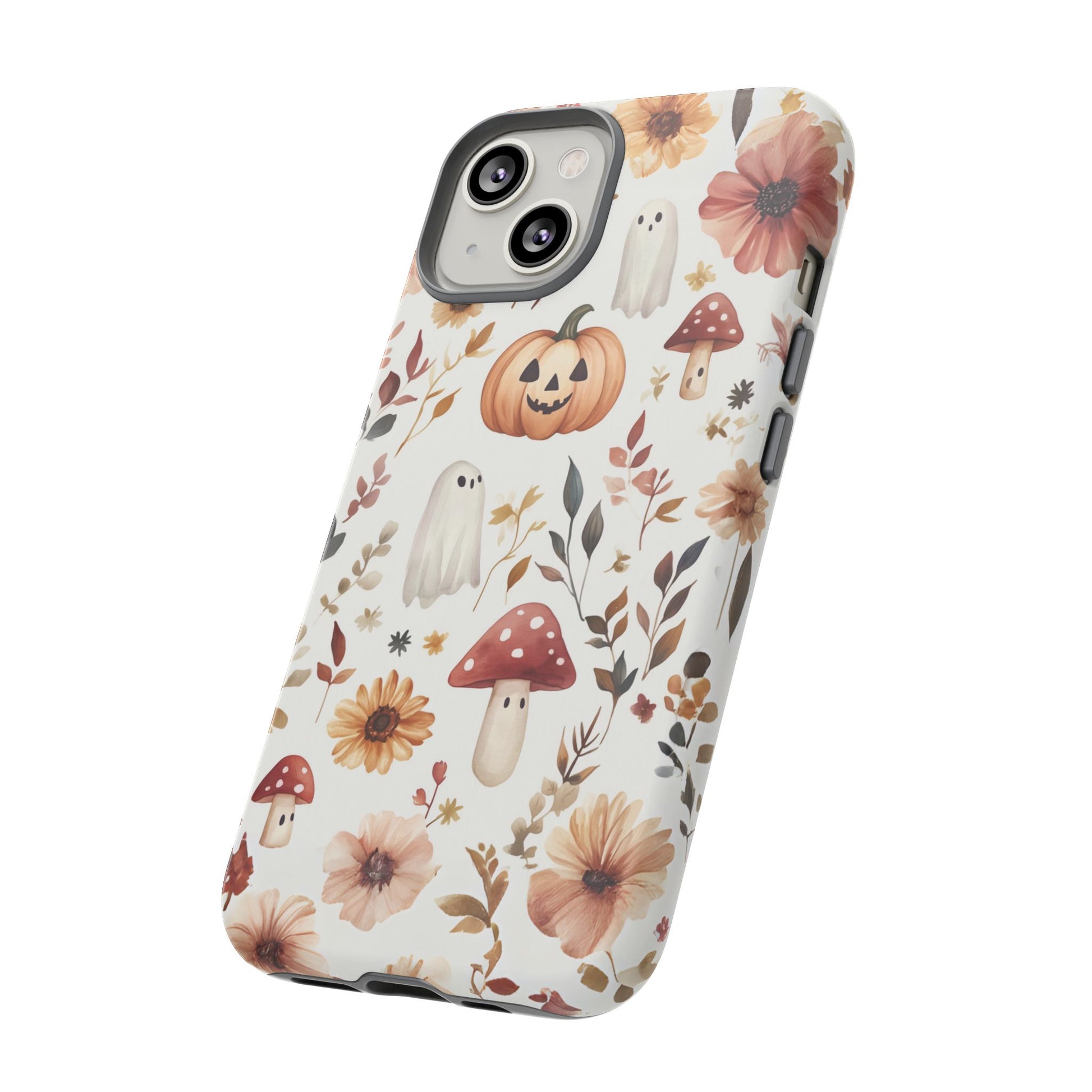 Cottagecore Fall Floral Phone Case for iPhone Samsung Pixel Autumn Pumpkin Tough Case iPhone 16 15 14 13 Pro Max