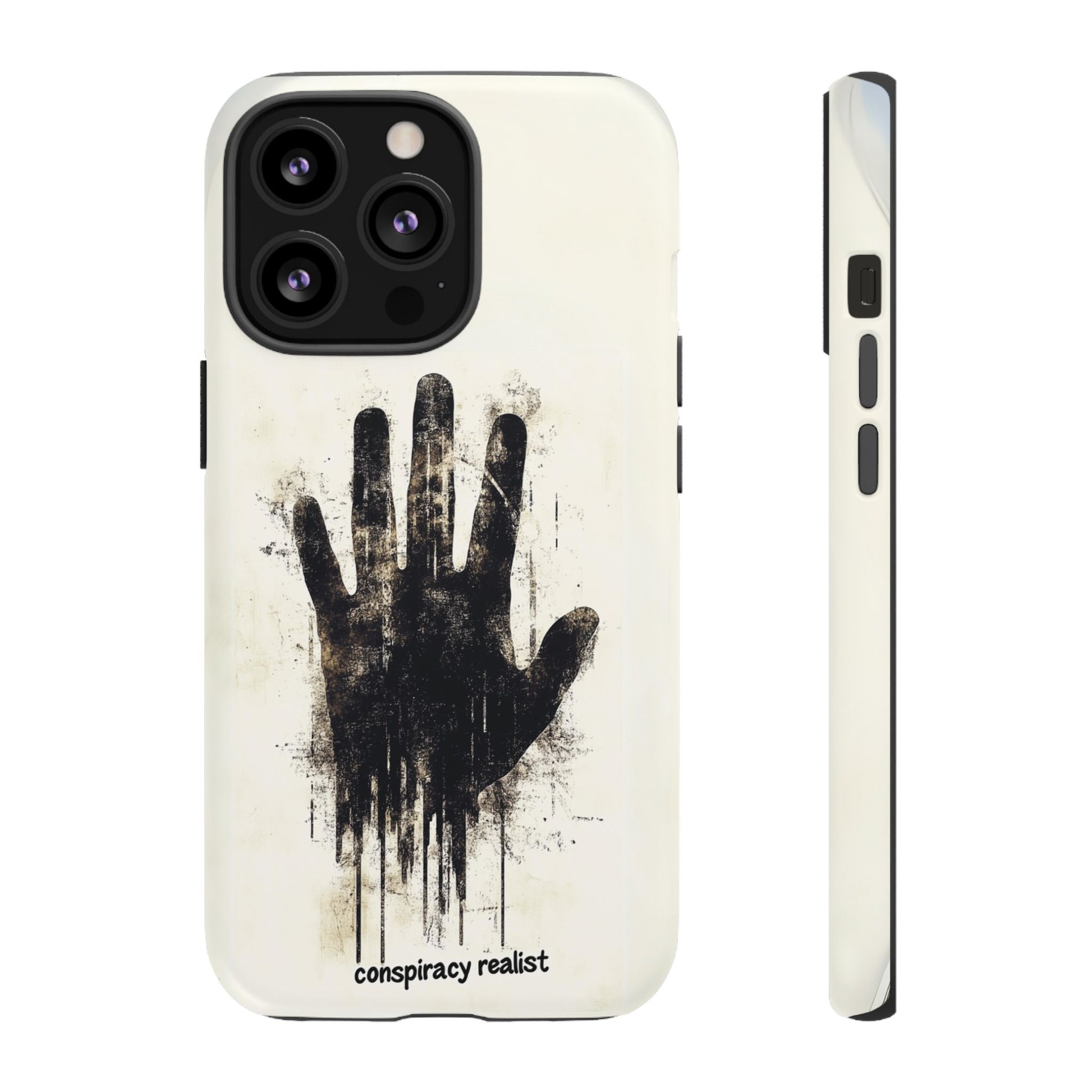 Conspiracy Realist Paranormal Mystery Design X-Files Inspired Ghostly Hand Conspiracy Theory Creepy iPhone 13 14 15 16 Pro Max Galaxy Pixel