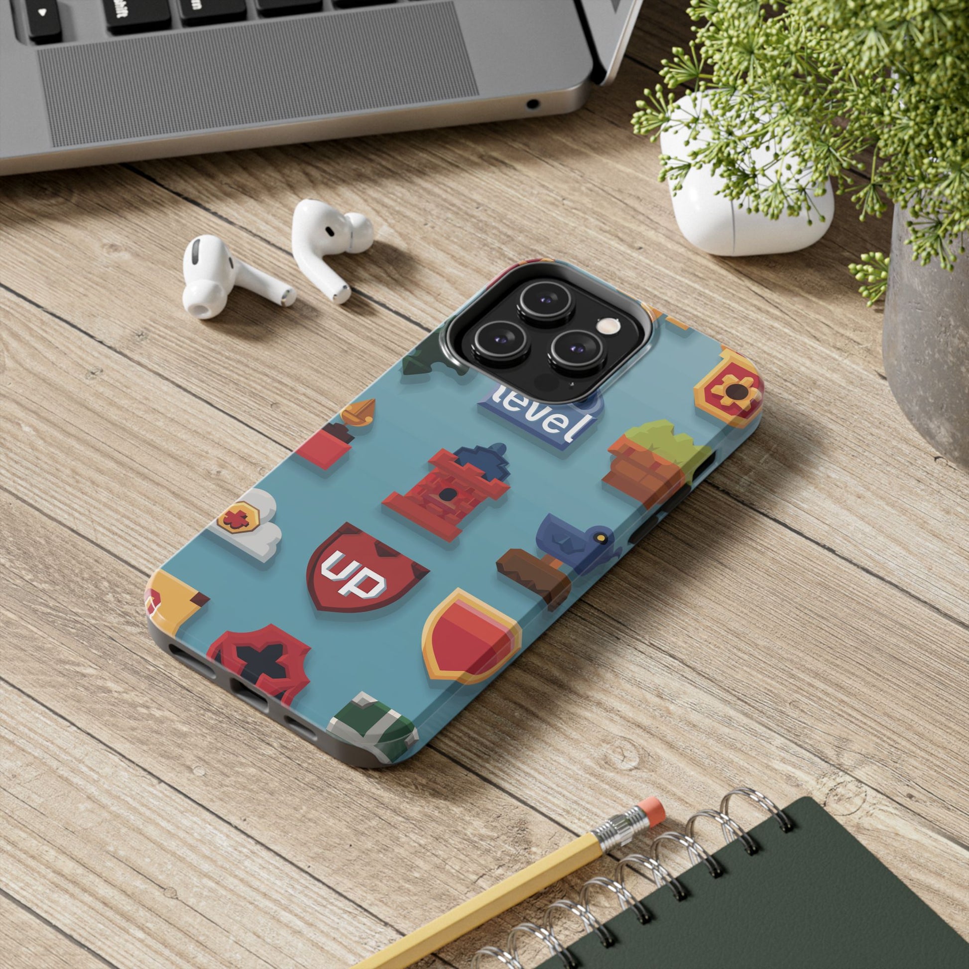 Pixel Art Video Game Level Up Phone Case, Retro Gaming Design, Geeky Gamer Phone Cover, Unique Video Game Art Accessories