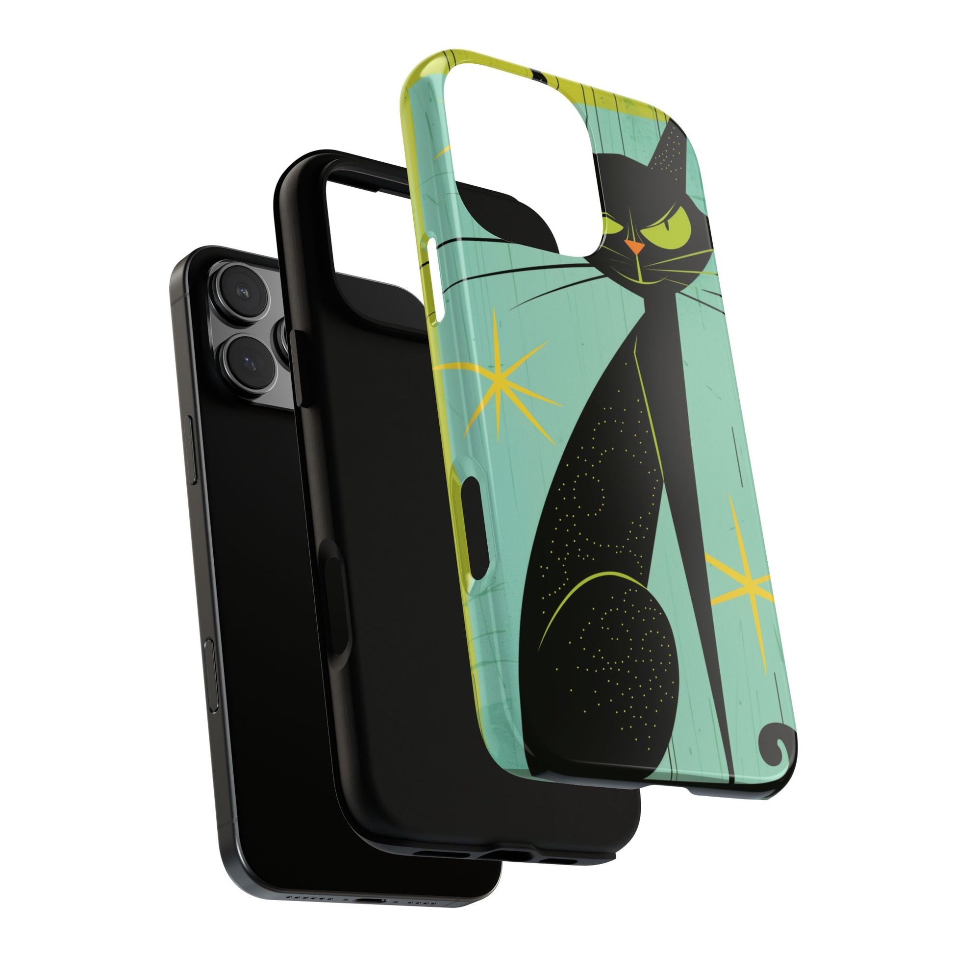 Mid-Century Modern Phone Case, Mid Mod Android Case, Atomic Cats Android Case, Retro Chic Smartphone Cover, Unique Artistic Phone Accessory