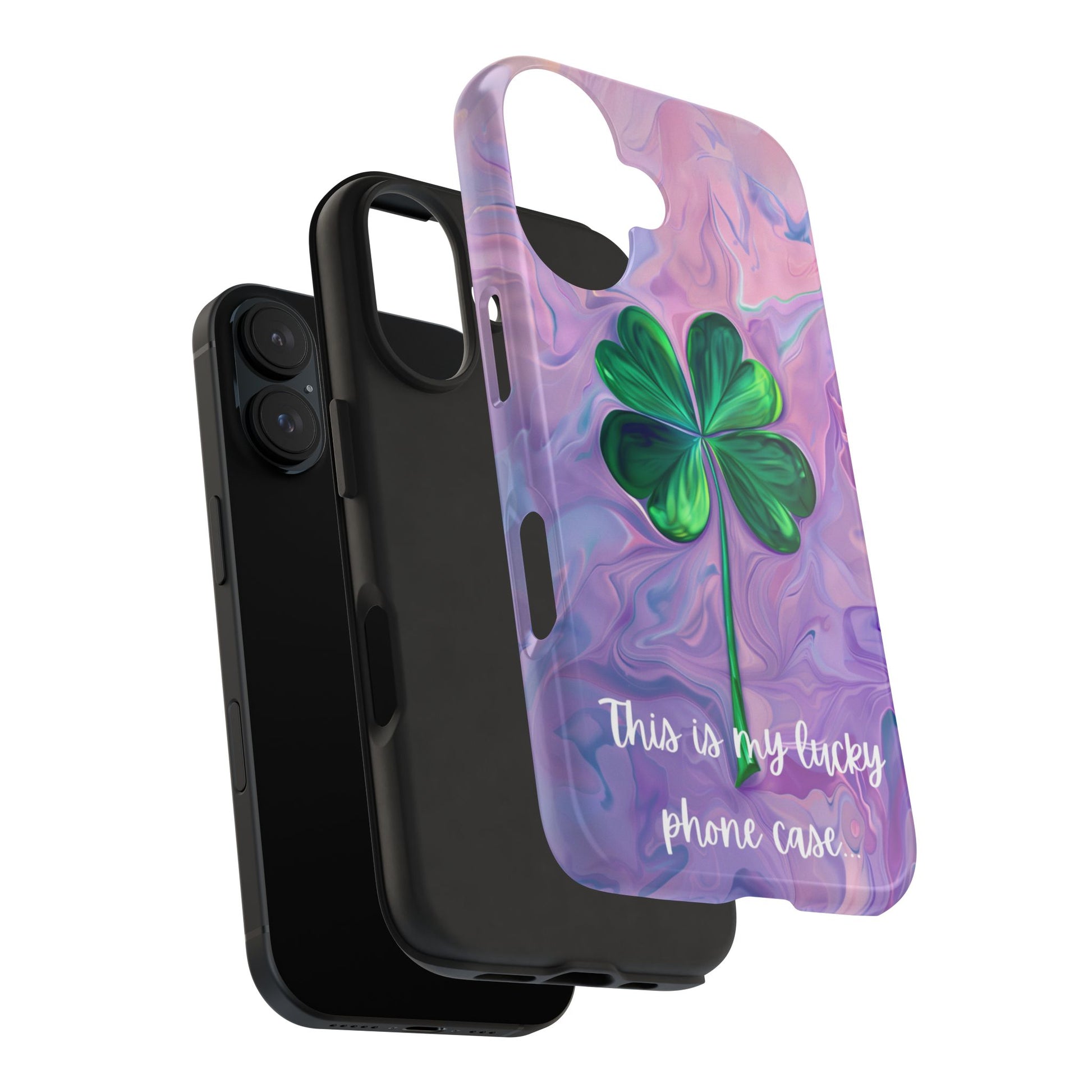 St Patrick's Day Lucky Phone Case Four Leaf Clover Durable Phone Case Good Luck Charm Protective iPhone 13 14 15 16 Pro Max Plus Galaxy