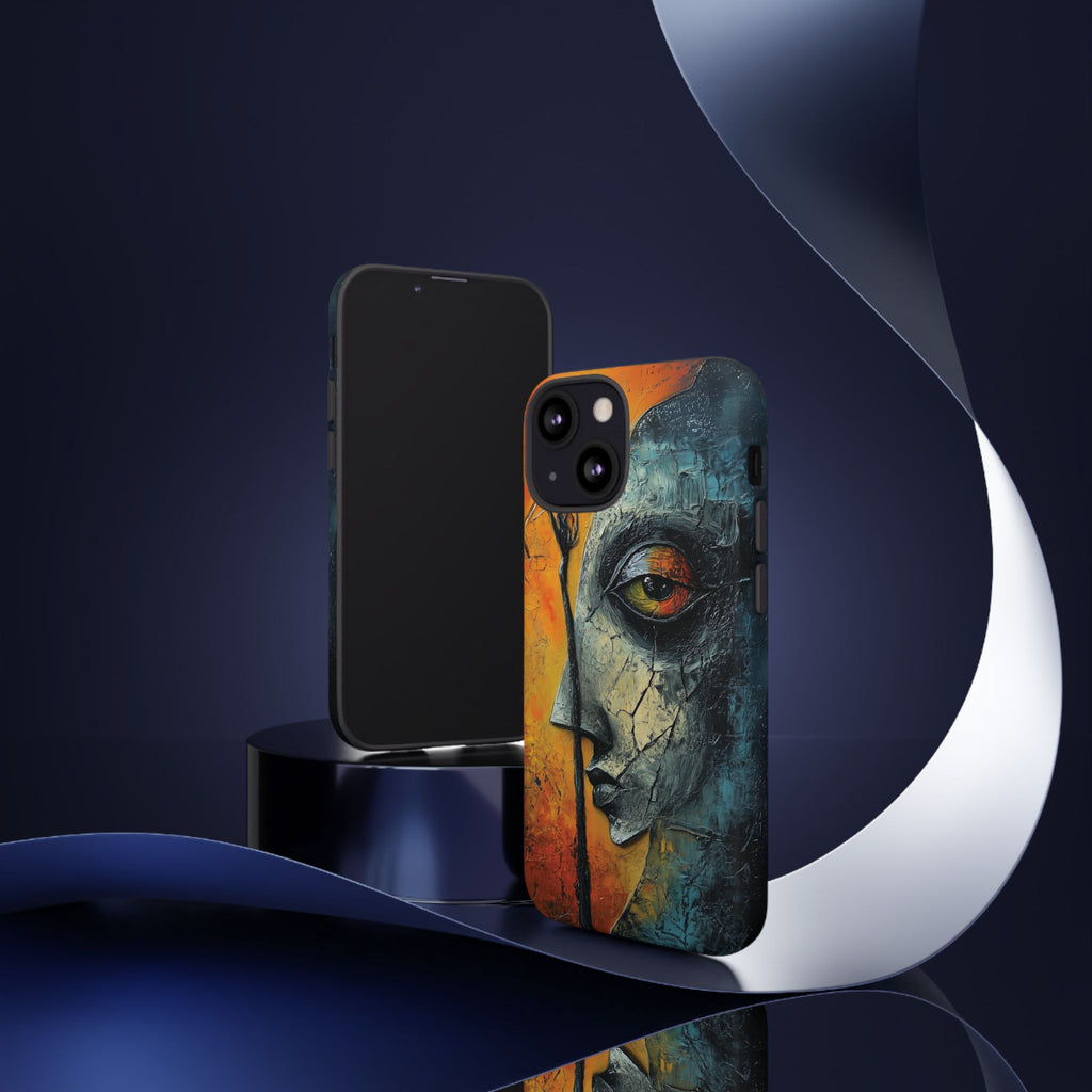 Surrealist Art Phone Case Salvador Dali Style Face Tough Case Unique Artistic 3D Textured Look Surrealism Gift Art iPhone 13 14 15 16