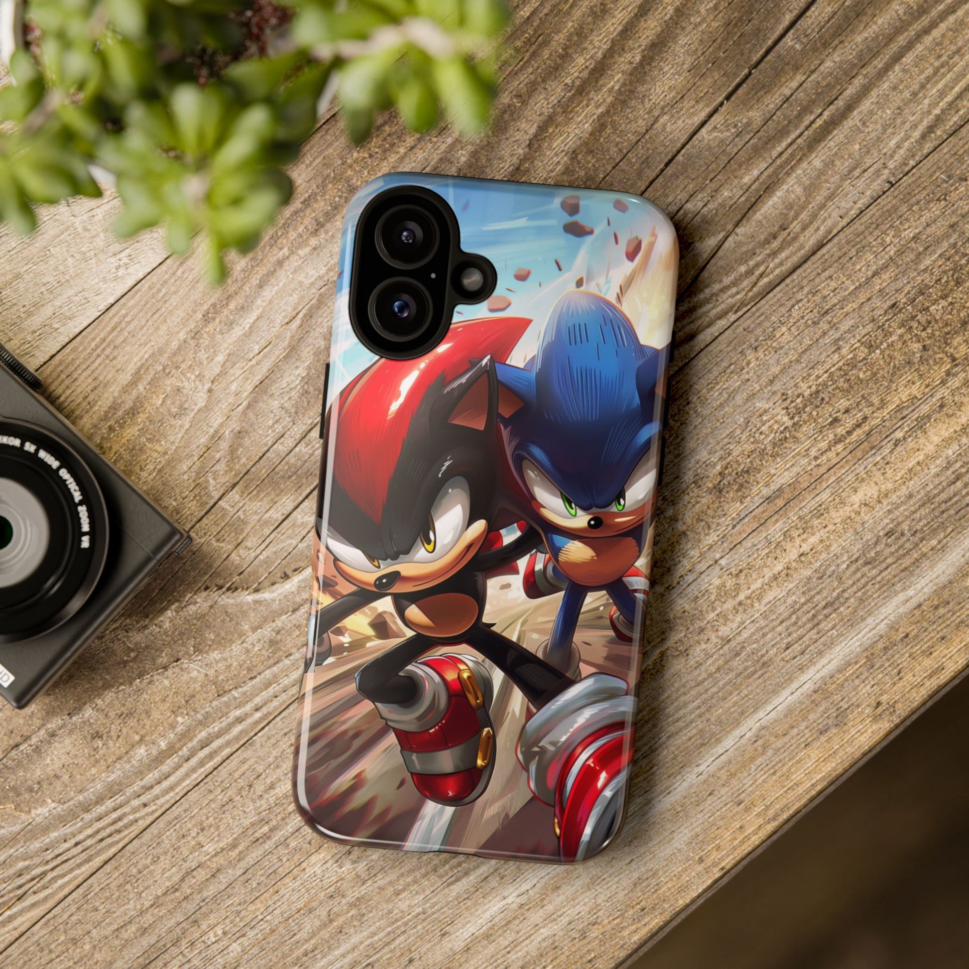 Sonic and Shadow Phone Case, Sonic and Shadow, Tough Android Case, Fun Video Game Phone Case, Retro Game Case, SEGA Video Game Android Case