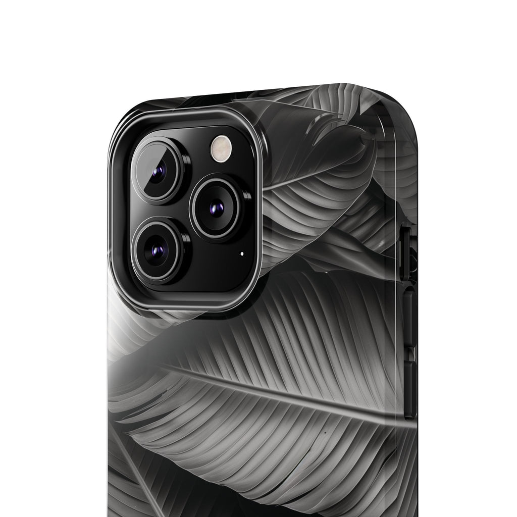Custom Palm Leaf Phone Case, Palm Tree Phone Case, Tropical Leaf Design, Summer iPhone Cover, Black and White iPhone Case, iPhone 15 Pro Max