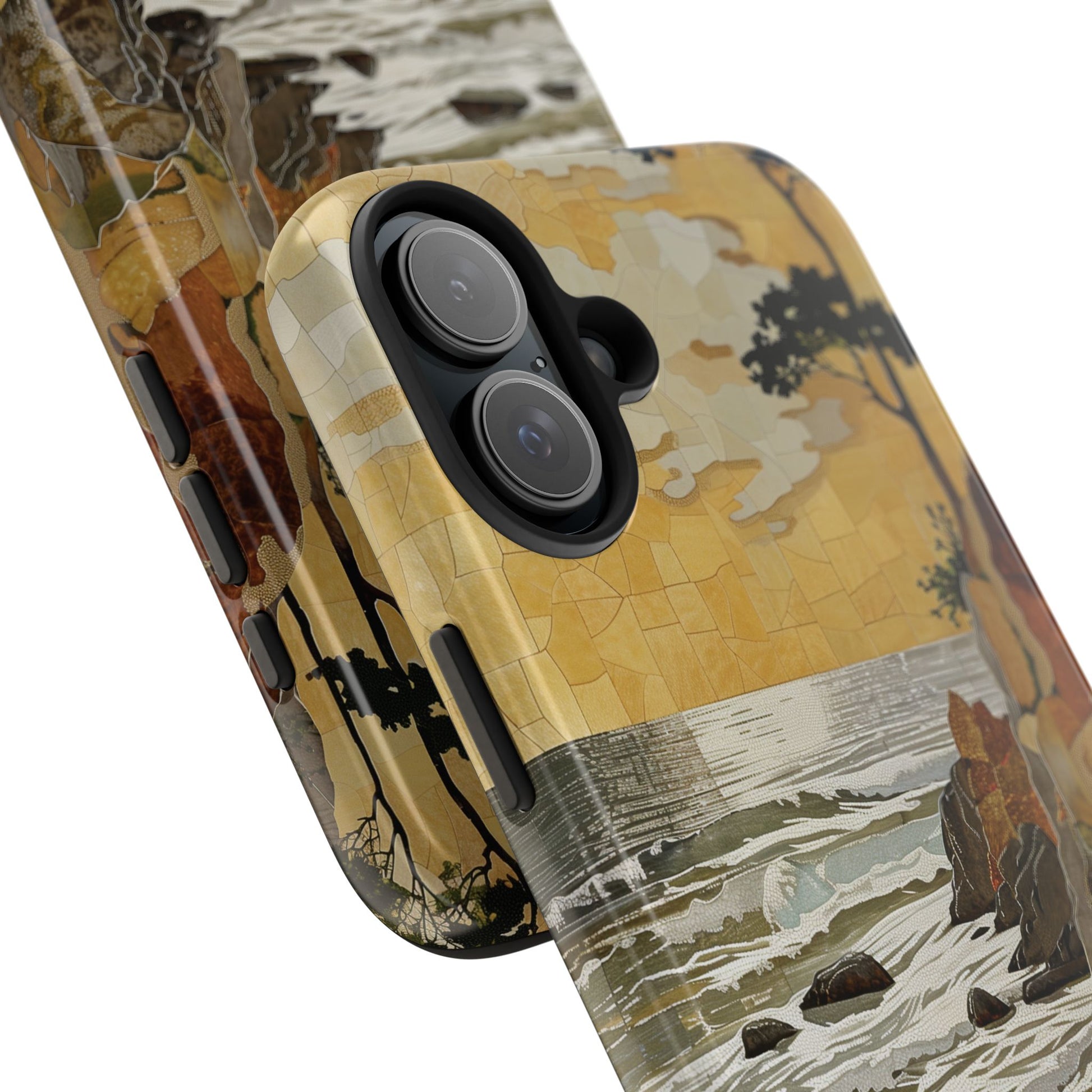 Retro Beach Scene Phone Case, Vintage Tropical Ocean iPhone Case, Summer Beach Phone Cover for iPhone, iphone 15 pro max