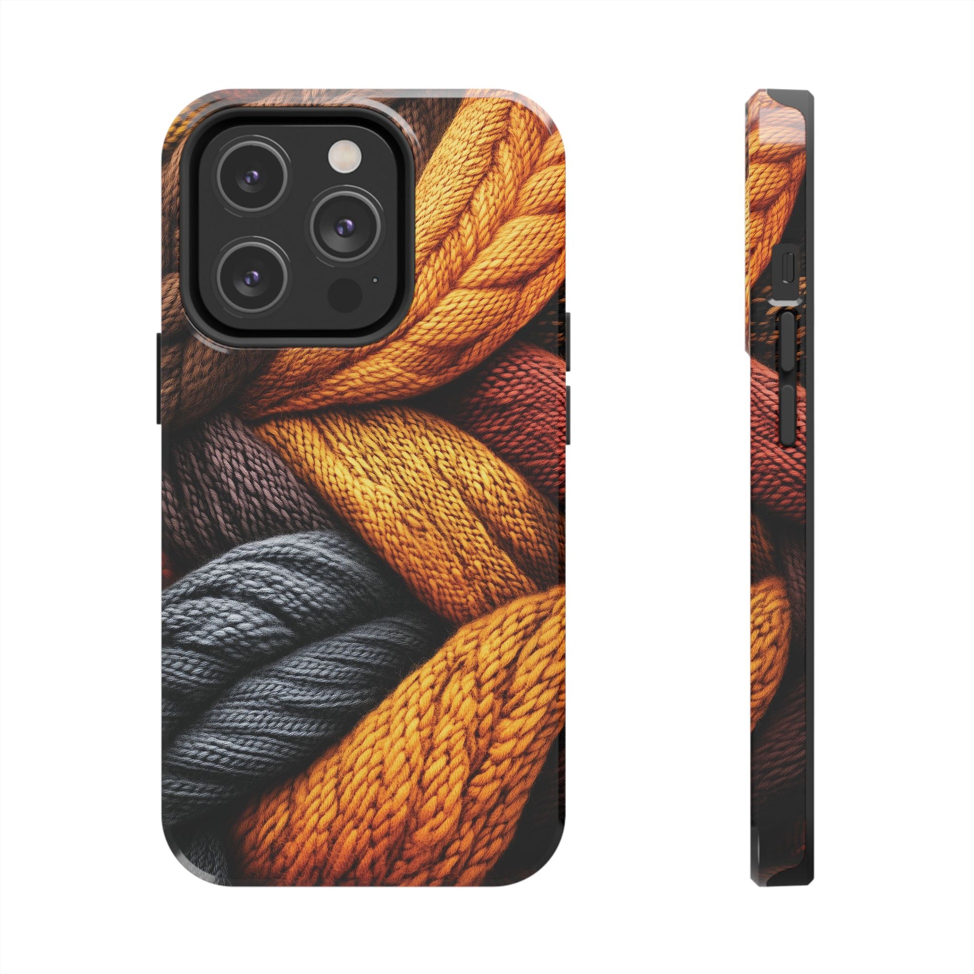 Fall Knit Sweater Cozy Cottagecore Phone Case Boho Embroidered Fall Colors Phone Cover for iPhone 13 14 15 Pro, Samsung Galaxy S22 S23