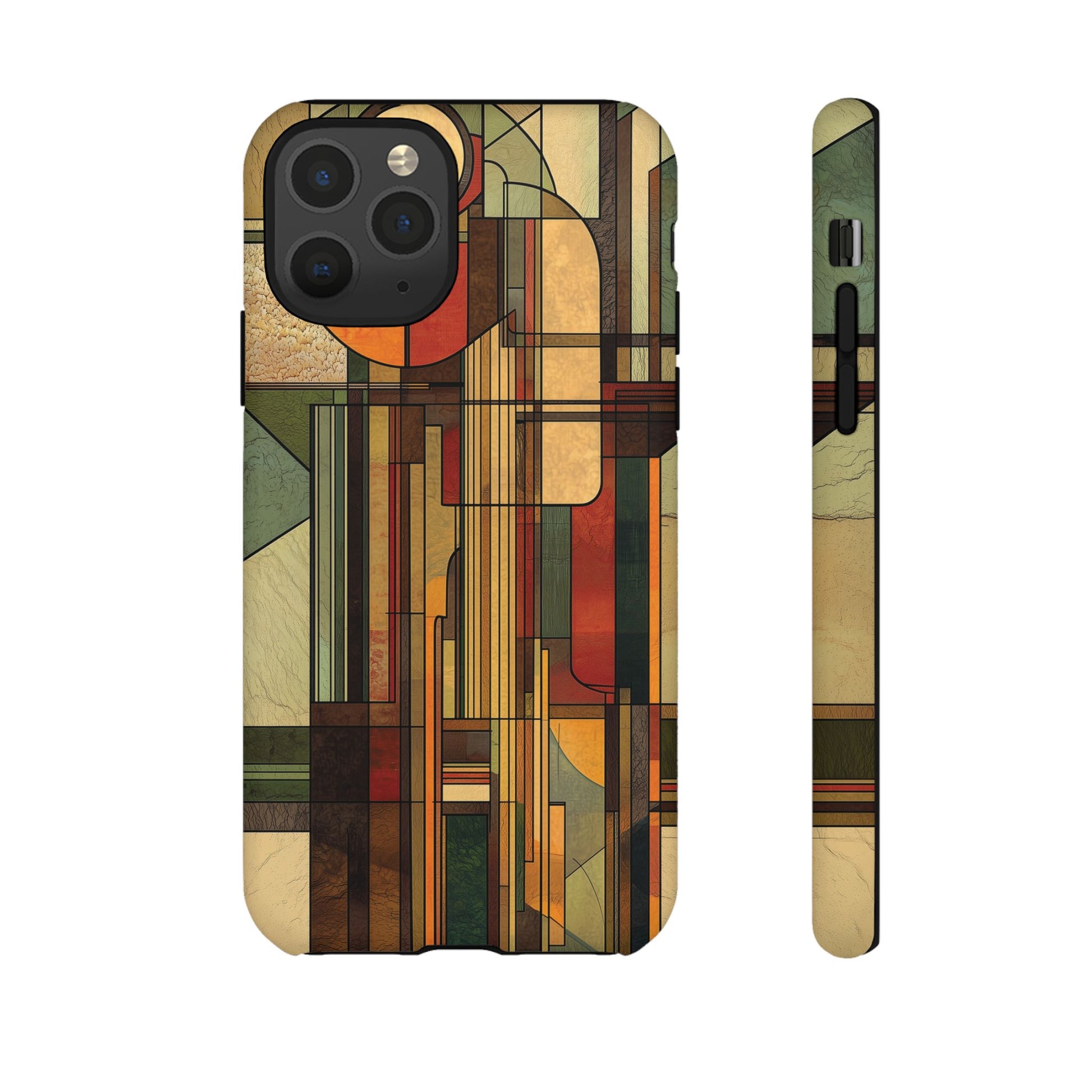 Prairie Style Frank Lloyd Wright Inspired Usonian Phone Case Geometric Stained Glass Art Deco 13 14 15 16 iPhone Pro Max Galaxy Pixel