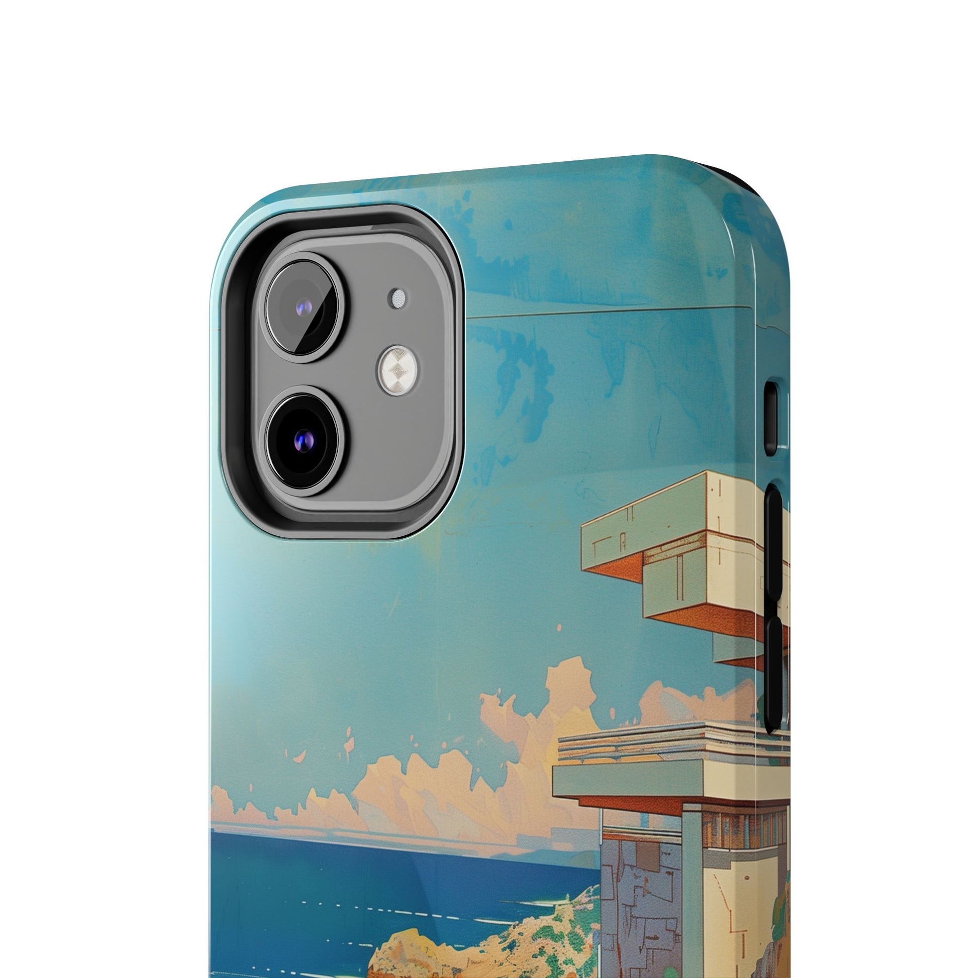 Retro Beach Scene Phone Case, Vintage Tropical Ocean iPhone Case, Summer Beach Phone Cover for iPhone, iphone 15 pro max