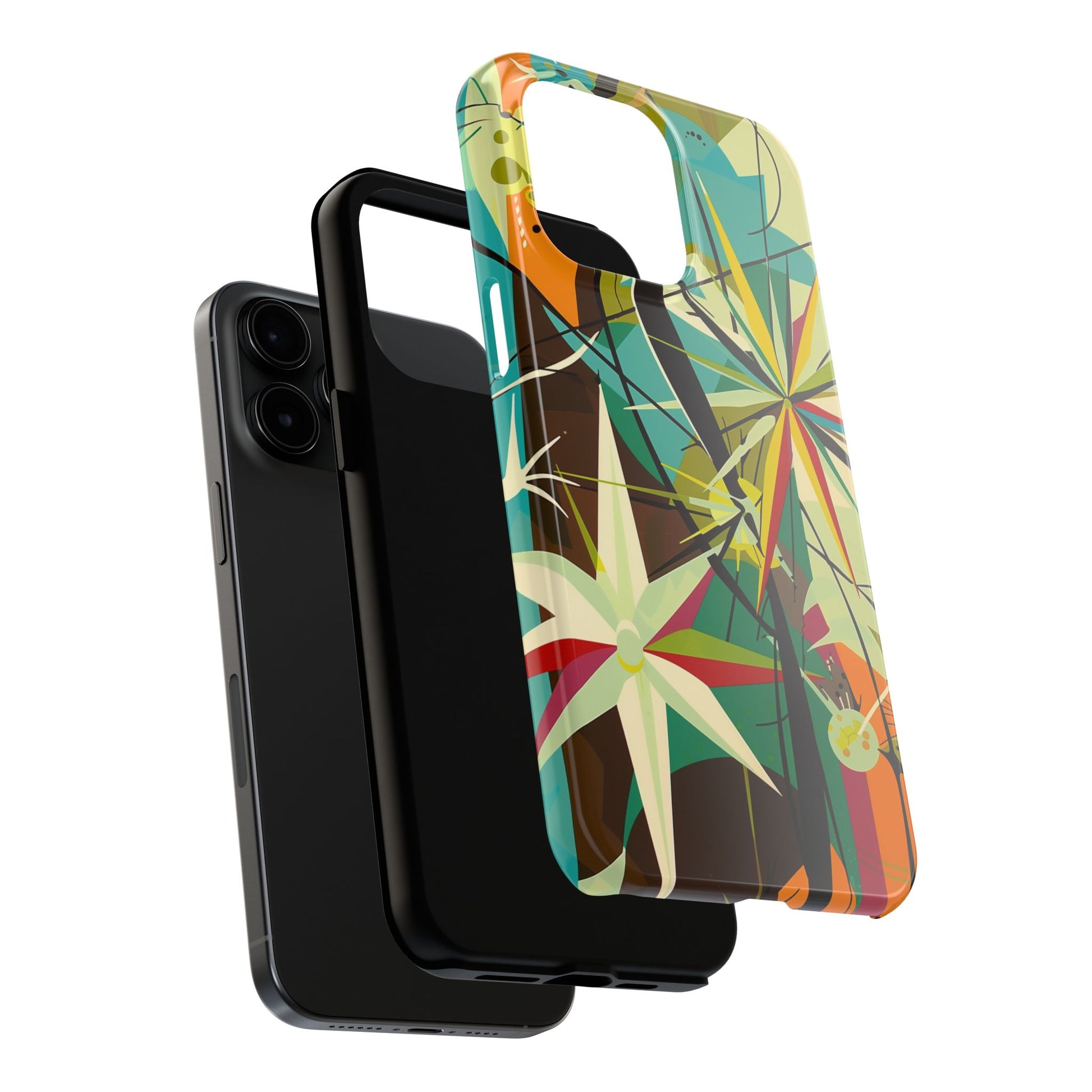 Mid Century Modern Star Design Phone Case, Earth Tone Colors, Retro Style Smartphone Cover, Vintage Phone Case, iPhone 14 Case, Apple iPhone