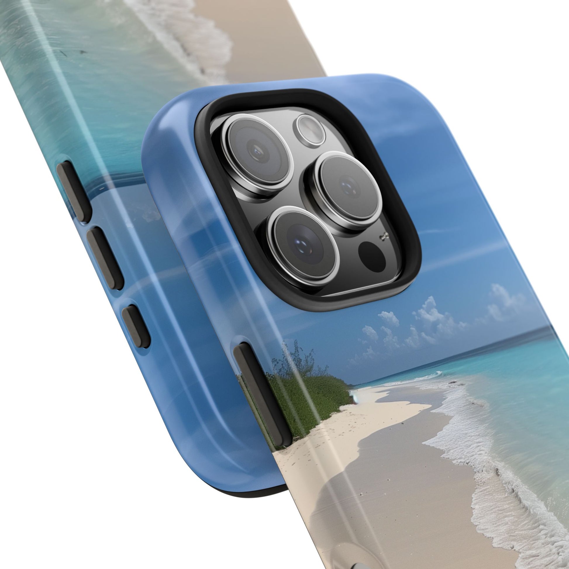 Ocean Beach Scene Phone Case White Sand Turquoise Water iPhone 13 14 15 16 Pro Max Plus Samsung Galaxy S23 Sunset Sunshine Oceanfront Cruise