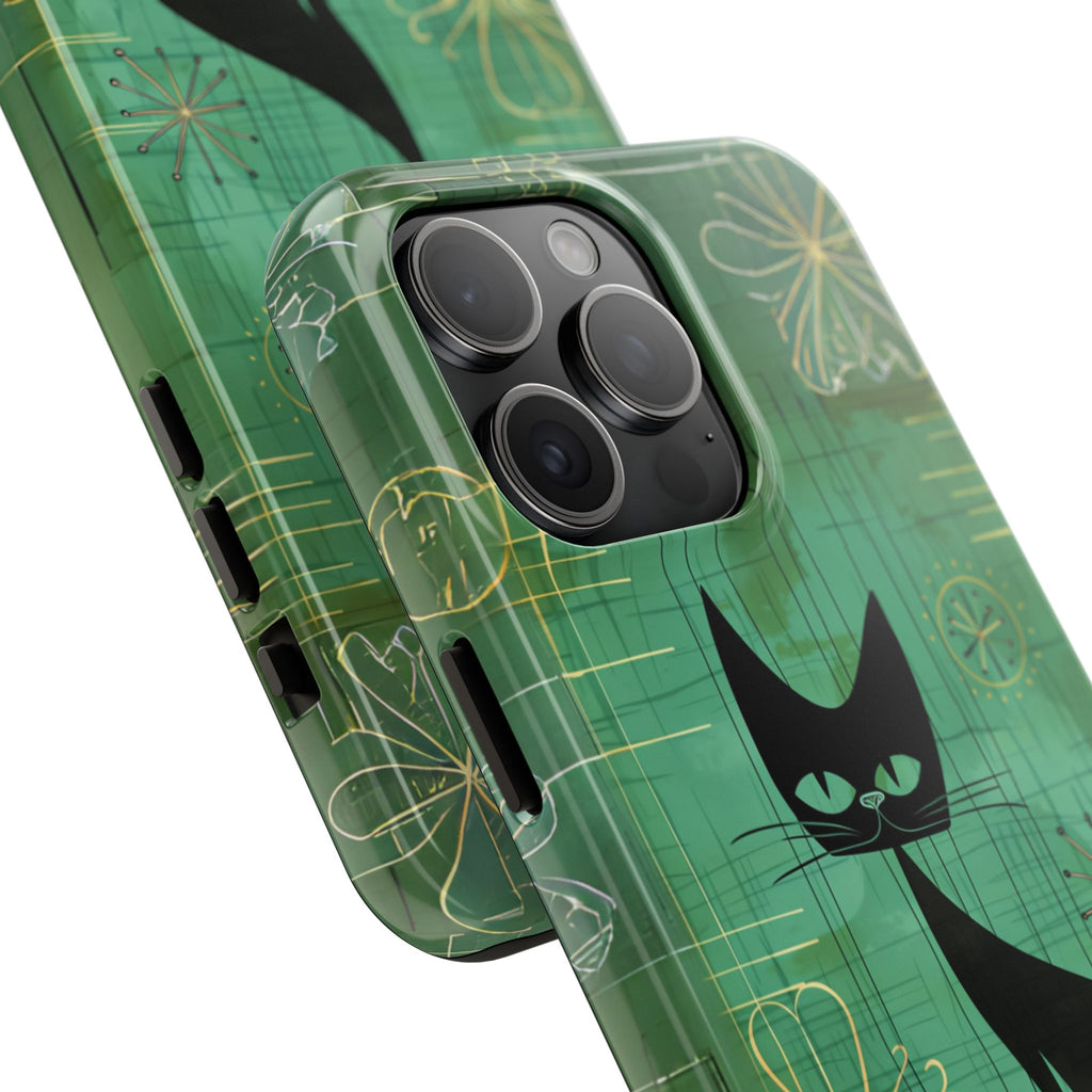 Mid-Century Modern Phone Case-Case, Mid Mod iPhone Case, Atomic Cats iPhone Case, Retro Chic Smartphone Cover, Unique Phone Case