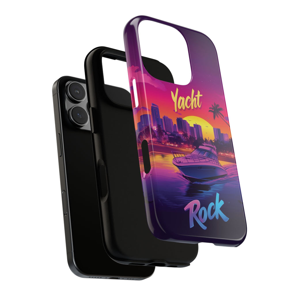 Yacht Rock Custom Phone Case iPhone 13 14 15 16 Pro Max Sunset Cruise Harbor Miami Vice Yacht Rock Gift Boating Captain South Beach Surfing