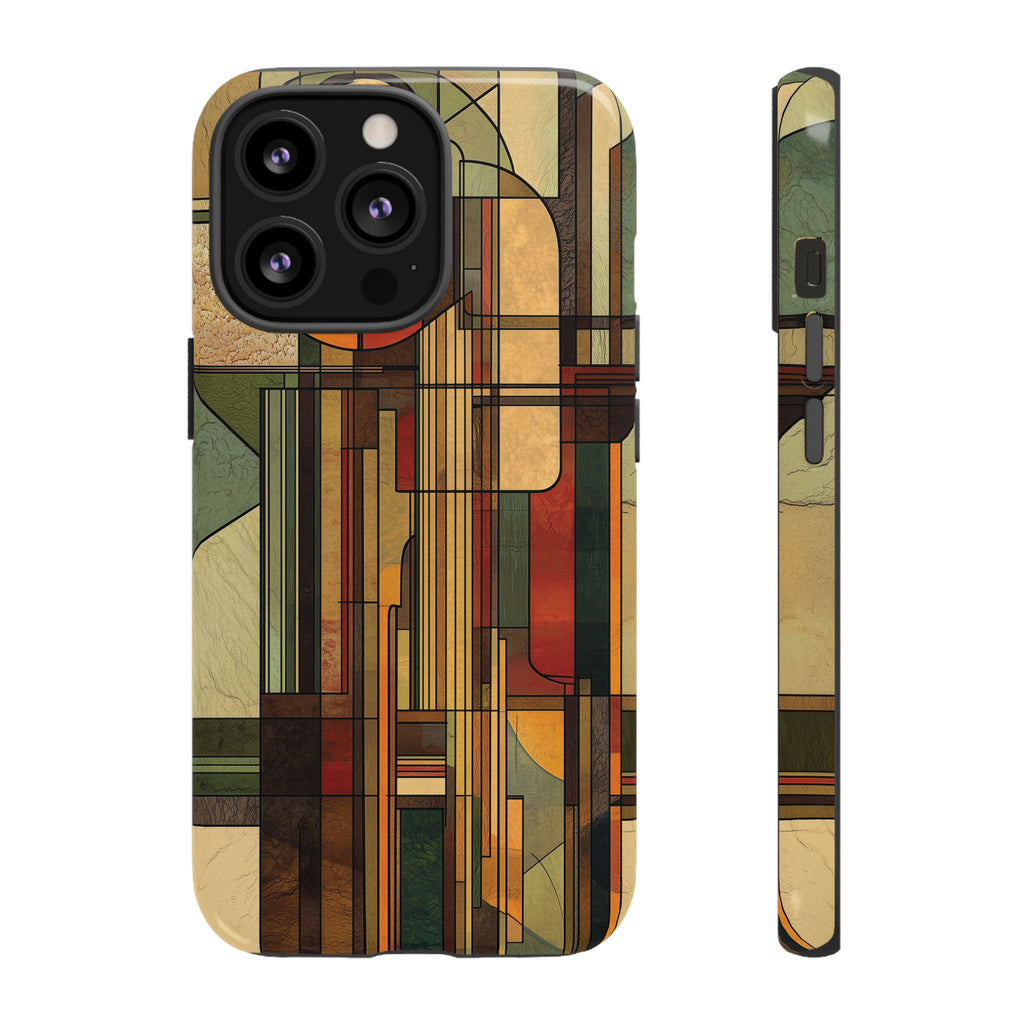 Prairie Style Frank Lloyd Wright Inspired Usonian Phone Case Geometric Stained Glass Art Deco 13 14 15 16 iPhone Pro Max Galaxy Pixel