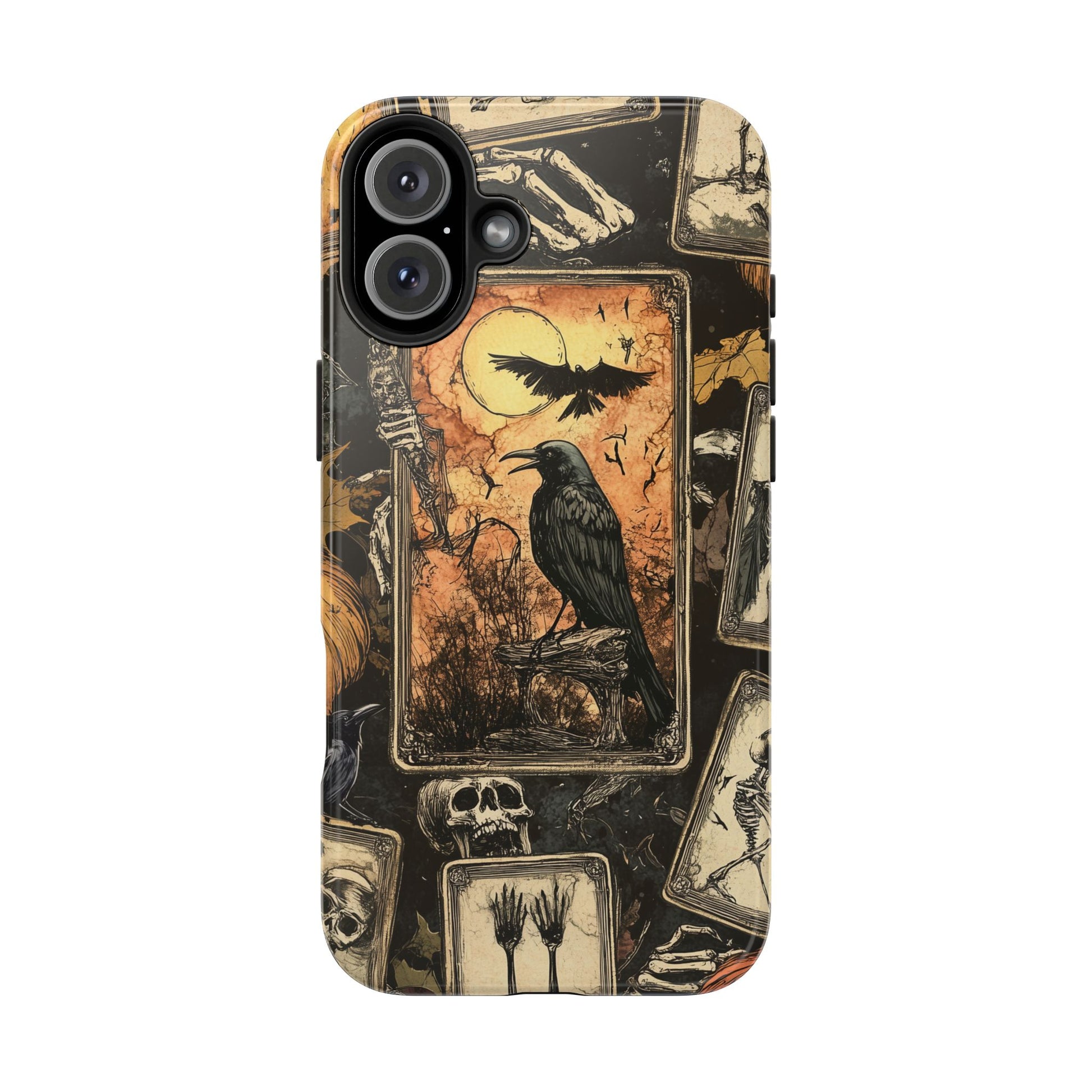 Mystical Phone Case Psychic Tarot The Crow Dark Academia Halloween Gothic Phone Case Street iPhone 15 Pro Max Samsung Galaxy B
