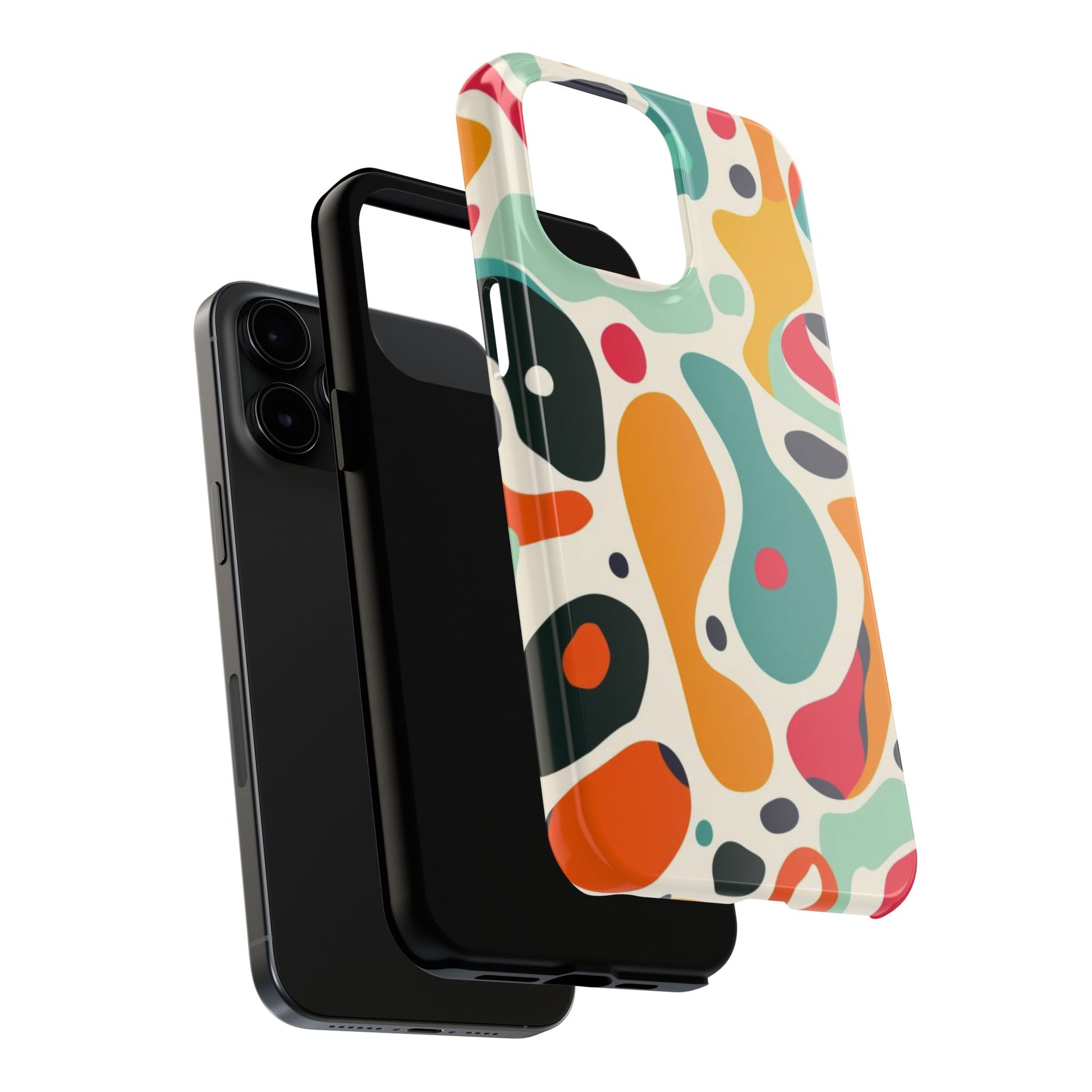 Mid Mod Fun Spots - Colorful Mid Mod Design Durable Phone Case - Vibrant and Stylish iPhone Tough Cover - Fun Retro Protection Accessory
