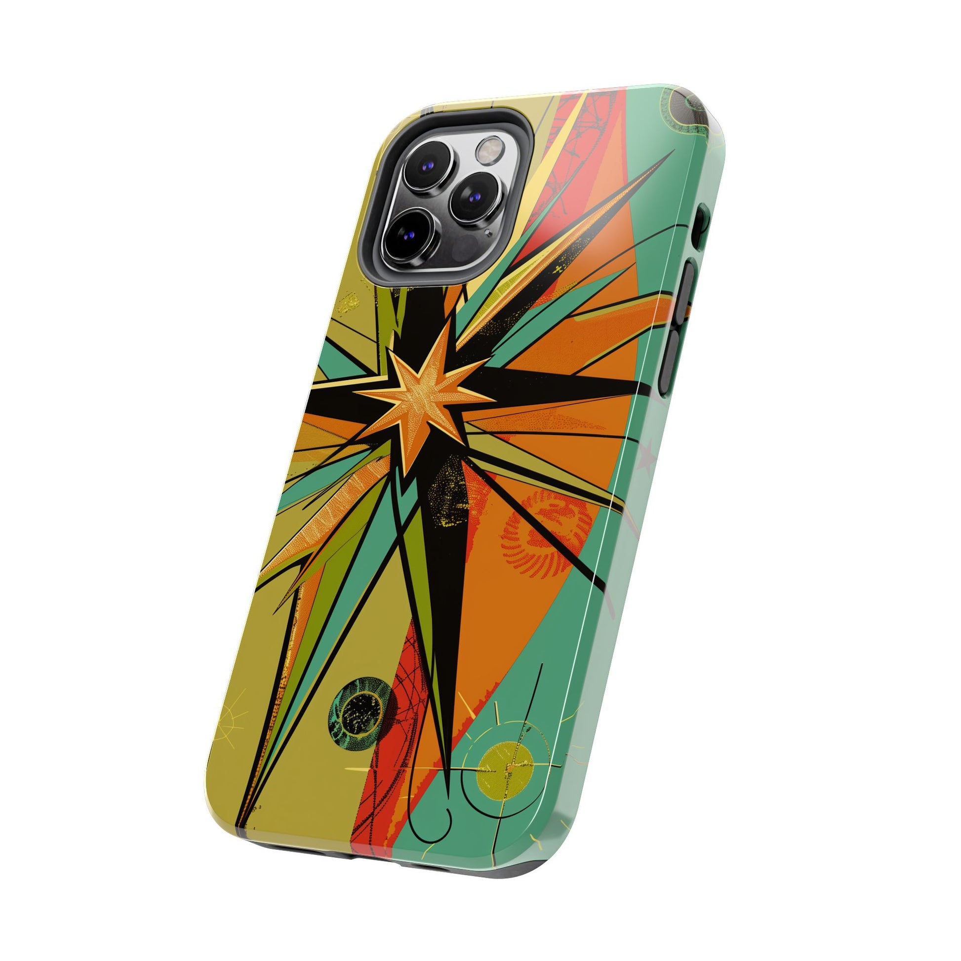 Mid Century Modern Star Design Phone Case, Earth Tone Colors, Retro Style Smartphone Cover, Vintage Phone Case, iPhone 14 Case, Apple iPhone