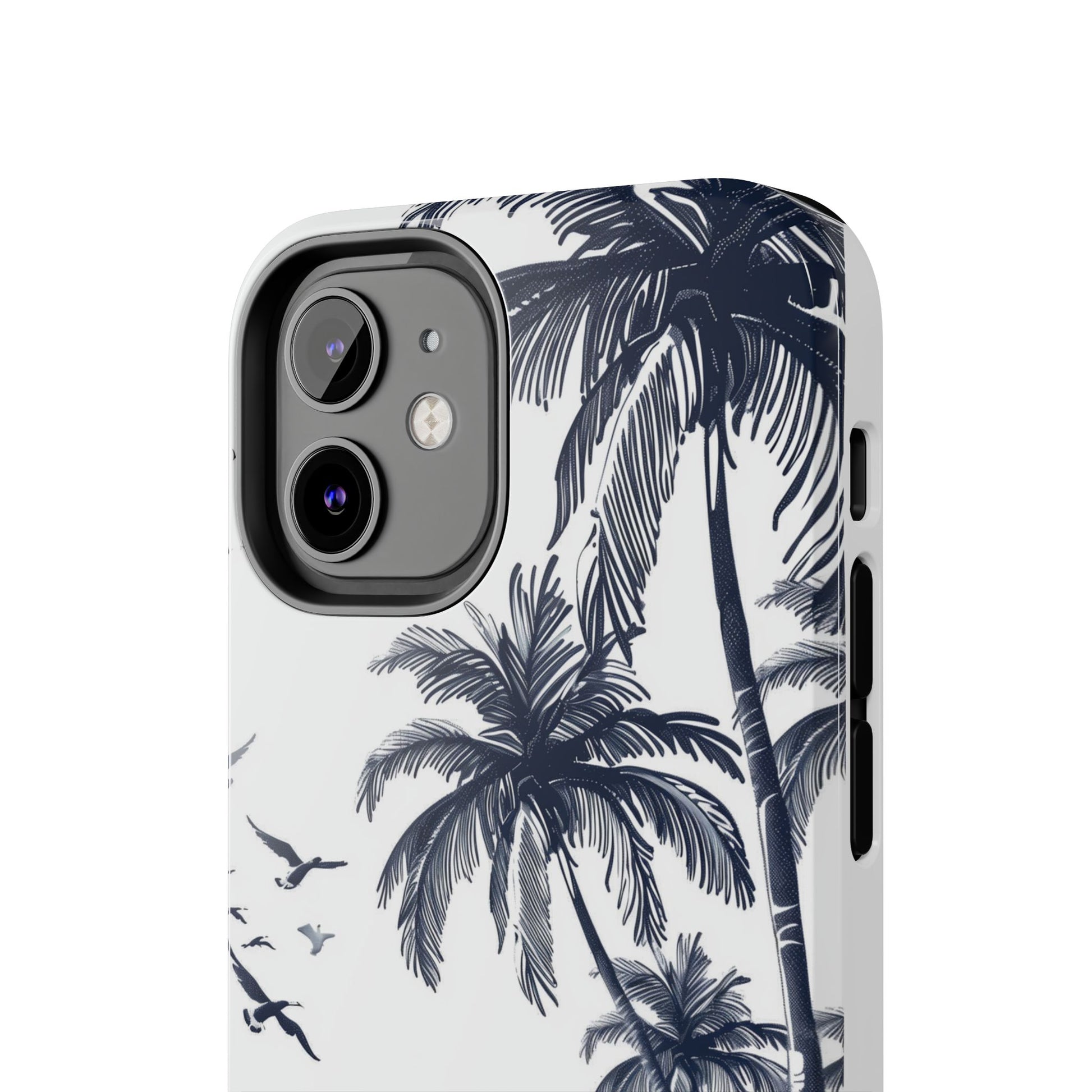 Durable Beach Escape: Hand-Drawn Beach Scene Tough iPhone Case