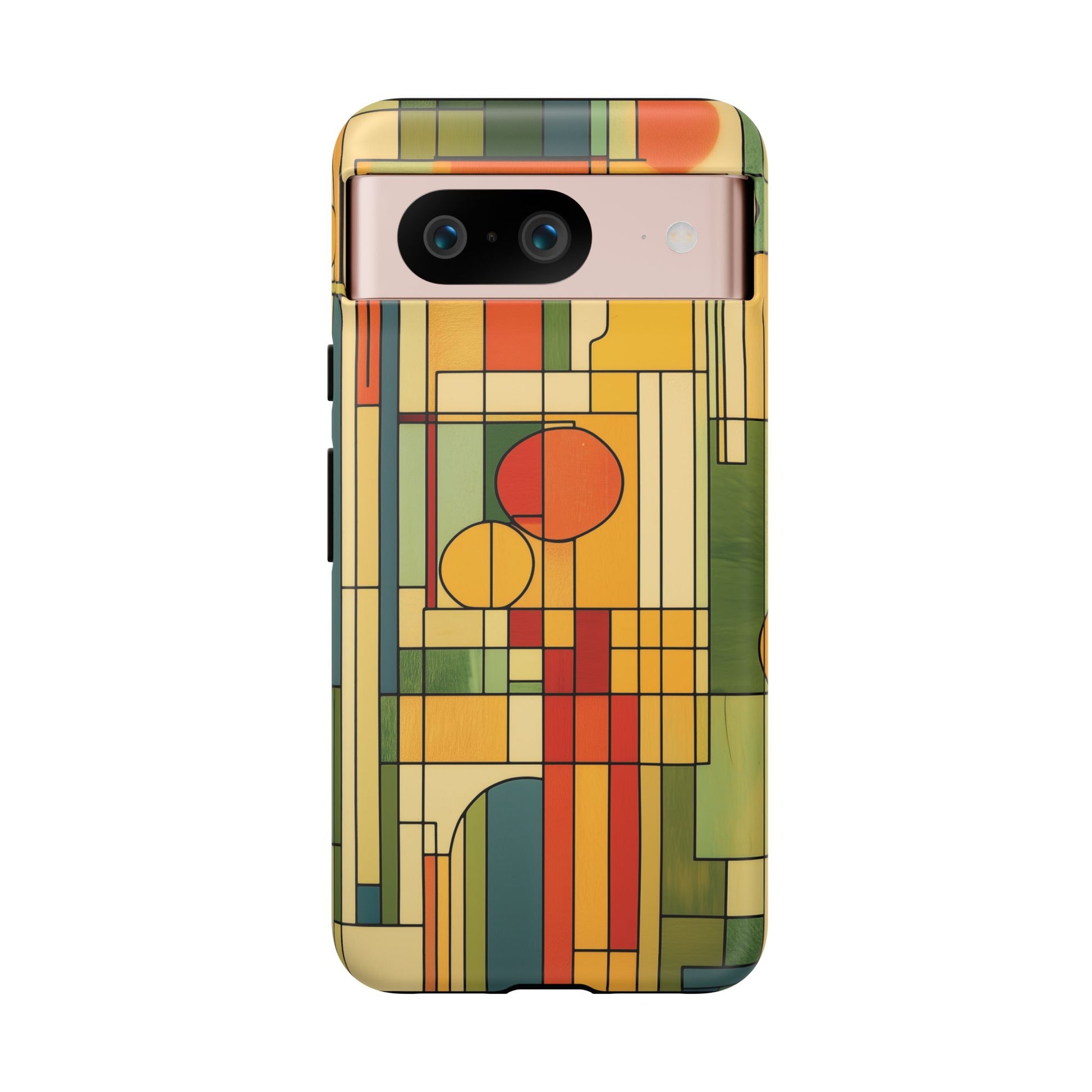 Frank Lloyd Wright Inspired Prairie Style Usonian Phone Case Geometric Stained Glass Art Deco 13 14 15 16 iPhone Pro Max Galaxy Pixel