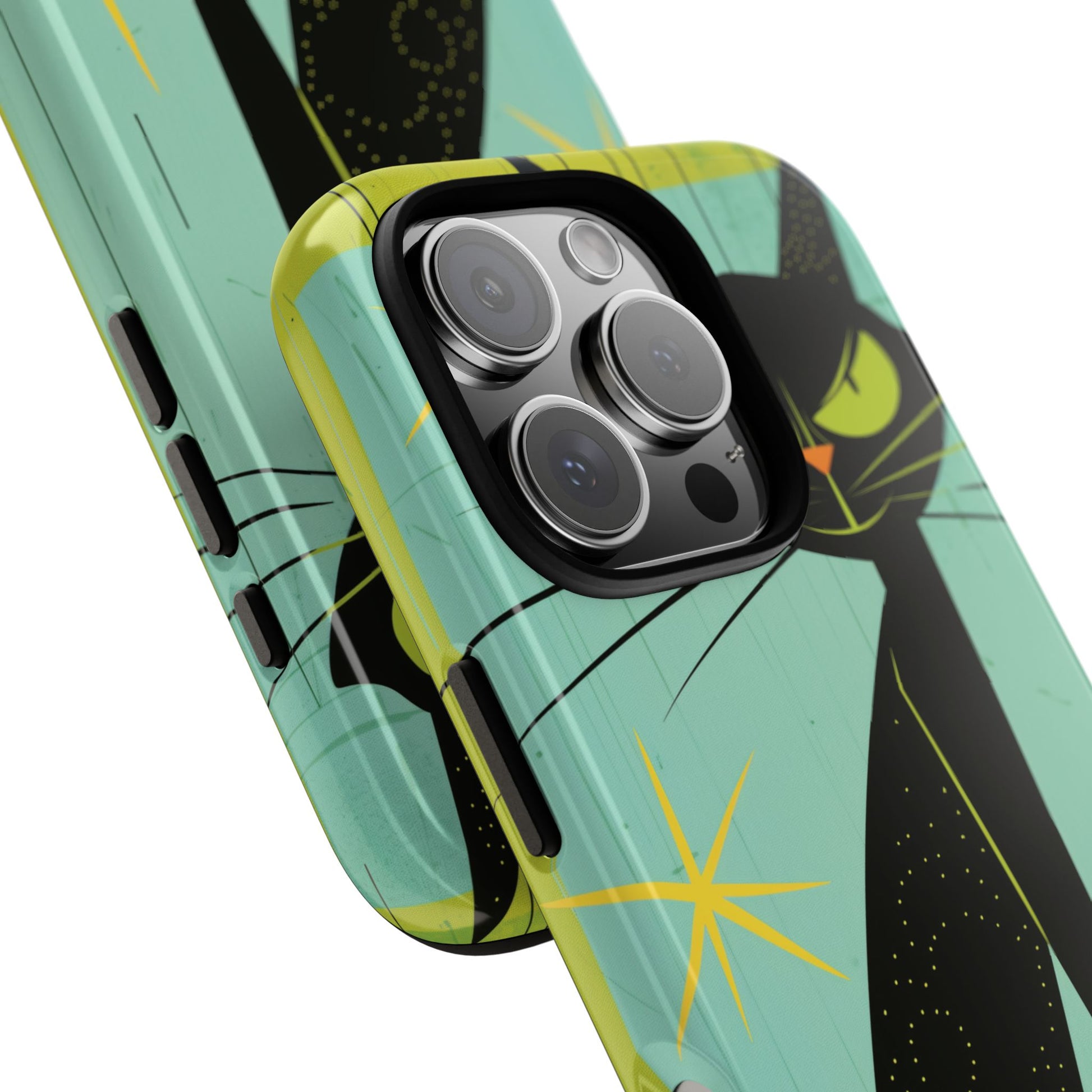 Mid-Century Modern Phone Case, Mid Mod Android Case, Atomic Cats Android Case, Retro Chic Smartphone Cover, Unique Artistic Phone Accessory