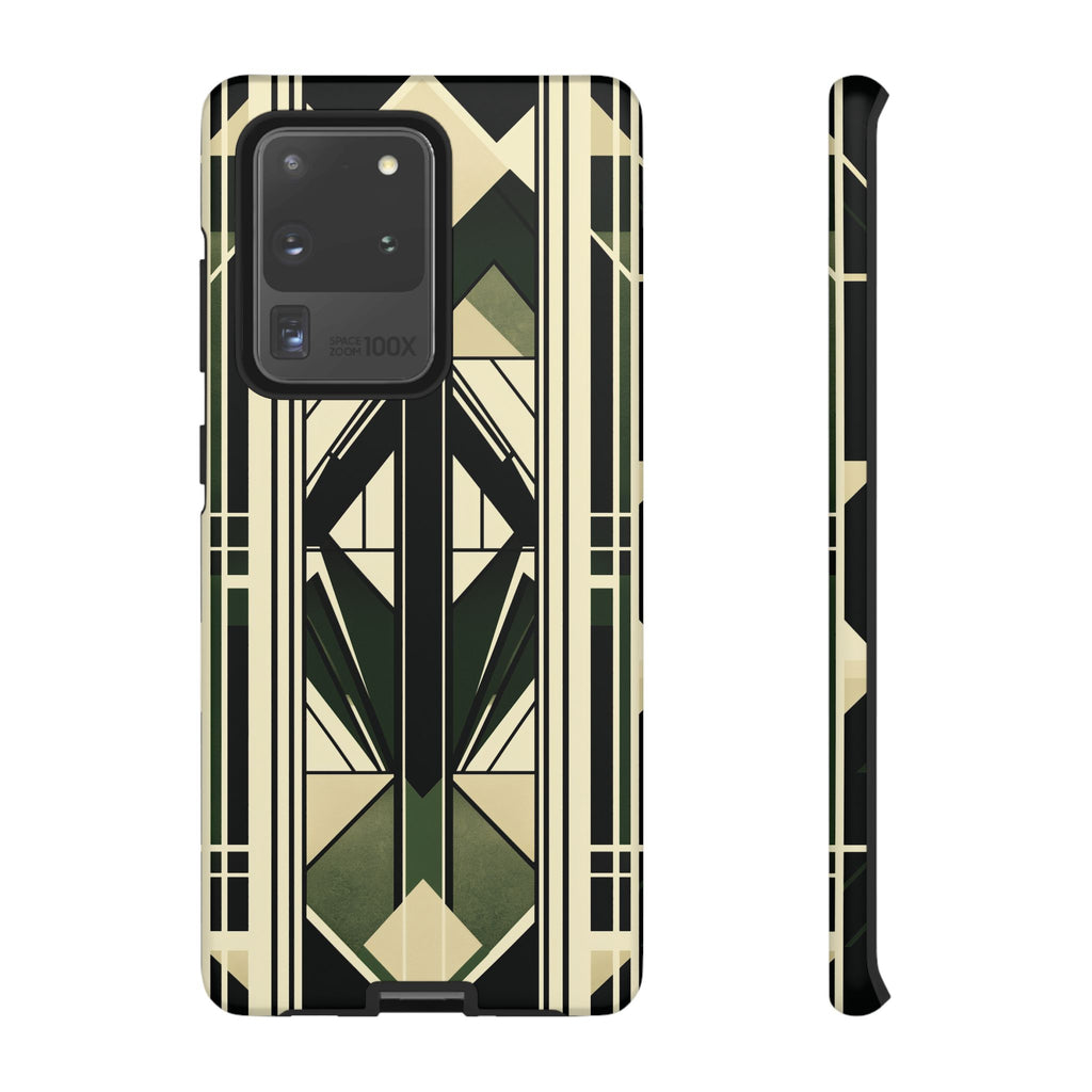 Dark Green Frank Lloyd Wright Inspired Phone Case Geometric Stained Glass Art Deco Marble Gold 13 14 15 16 iPhone Pro Max Galaxy Pixel