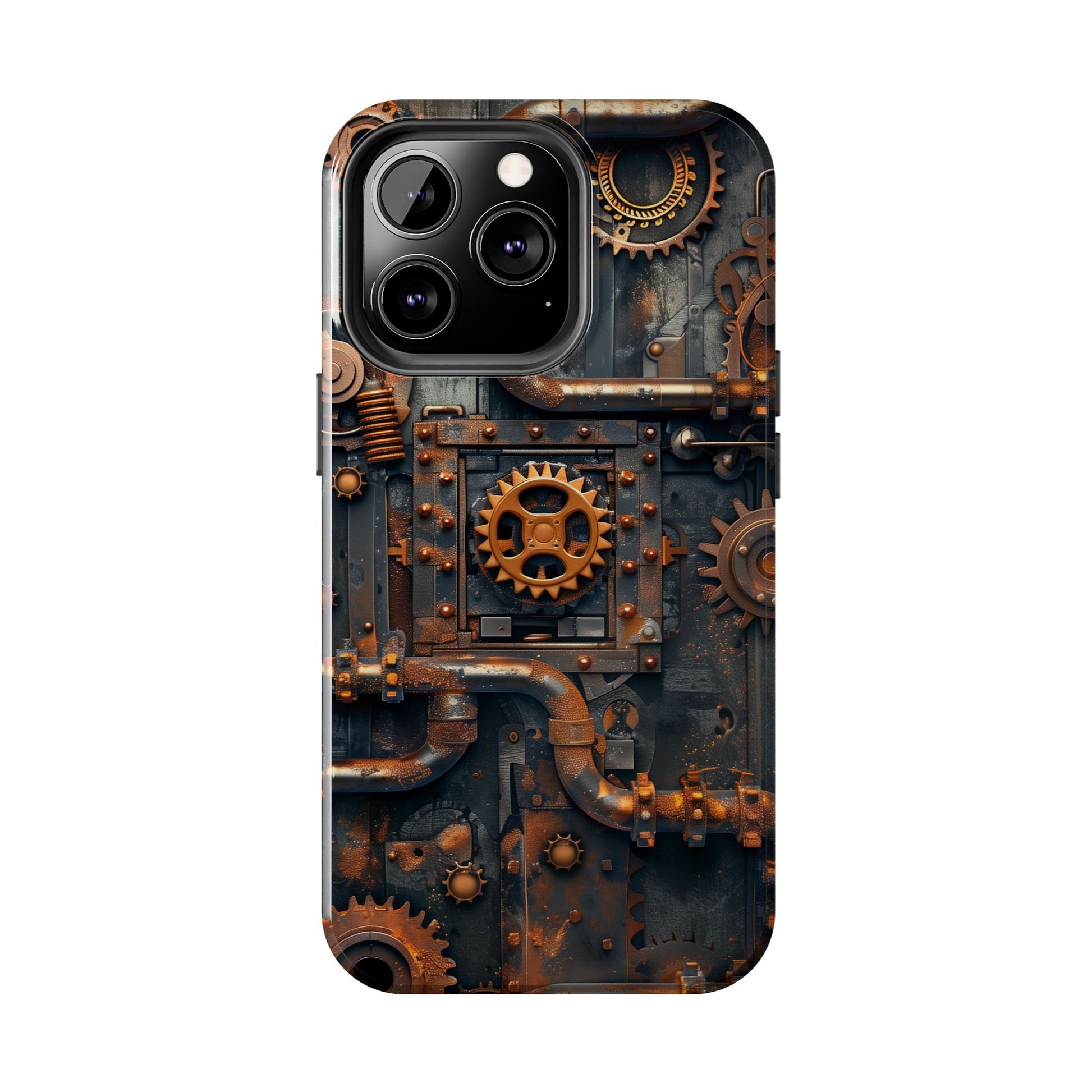 Steampunk Phone Case - Industrial Style Cover with Pipes and Cogs - Unique Steampunk Accessory for Your Phone