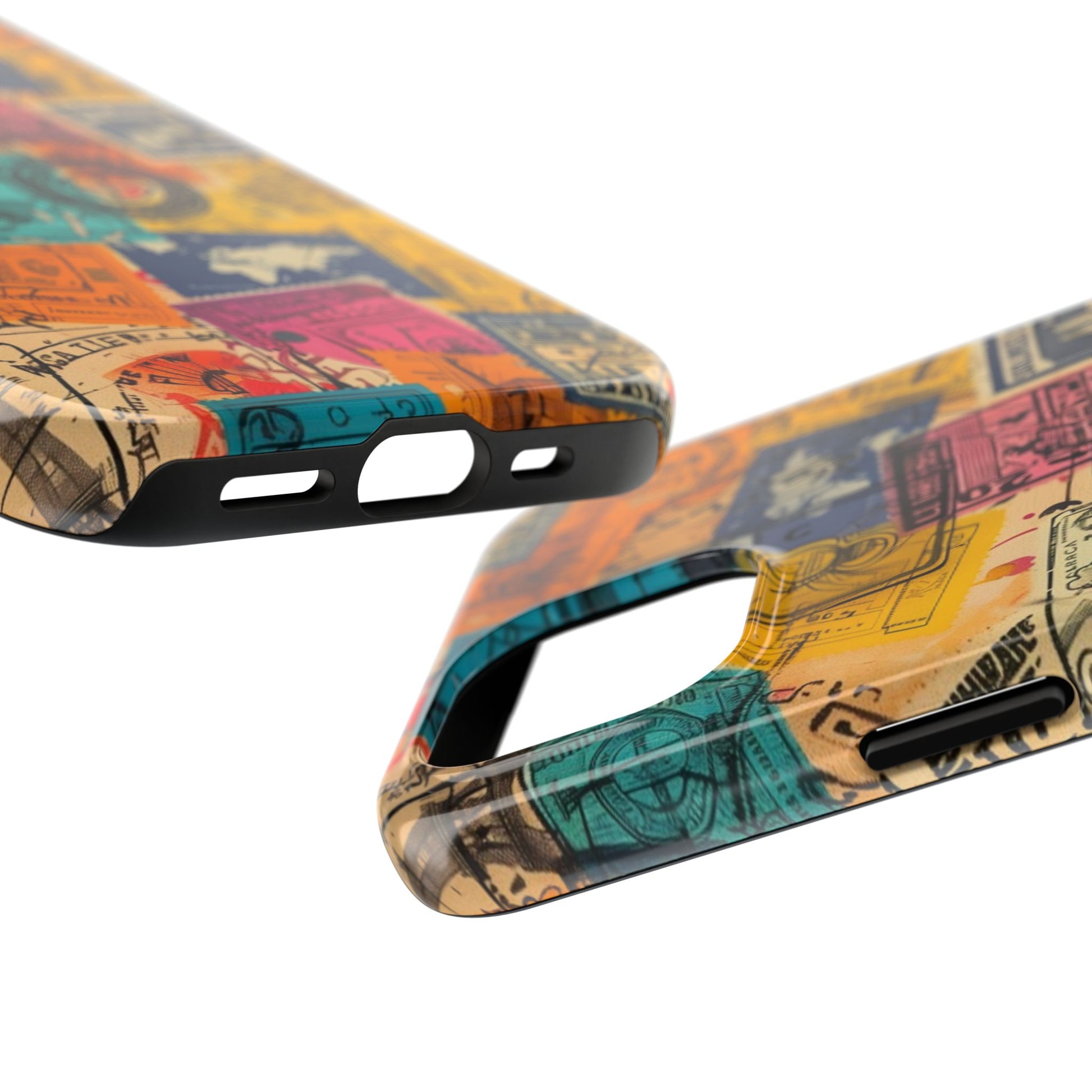 Travel Stamps Tough Case - Durable iPhone case Vintage Travel Stamps Design - Adventure Inspired Case - Protective Global Destination Prints