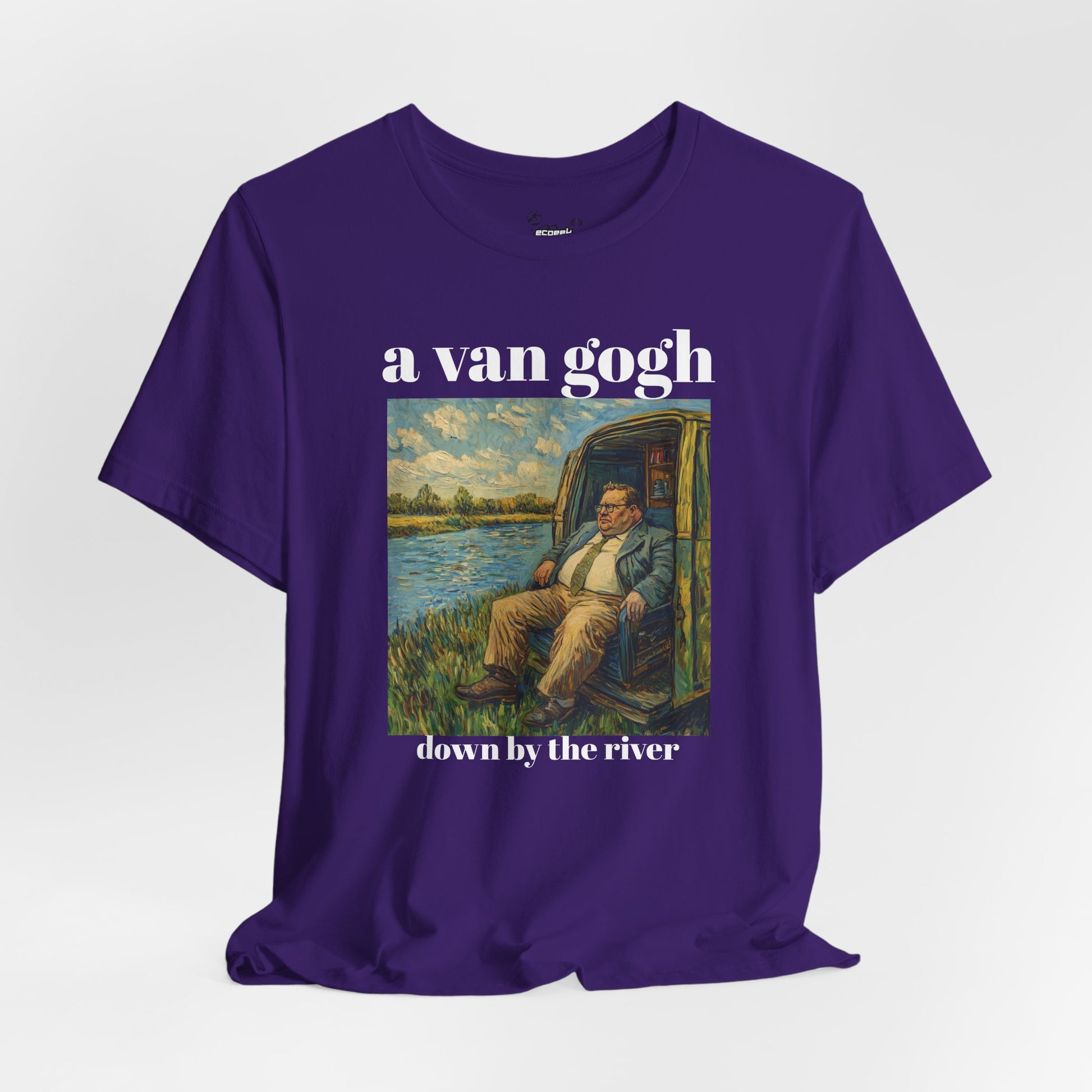 Tshirt Van Gogh Down by the River Van Gogh Style Print Sitting by a River Graphic Tee Tshirt Matte Foley Wall Decor ShirtFine Wall Art