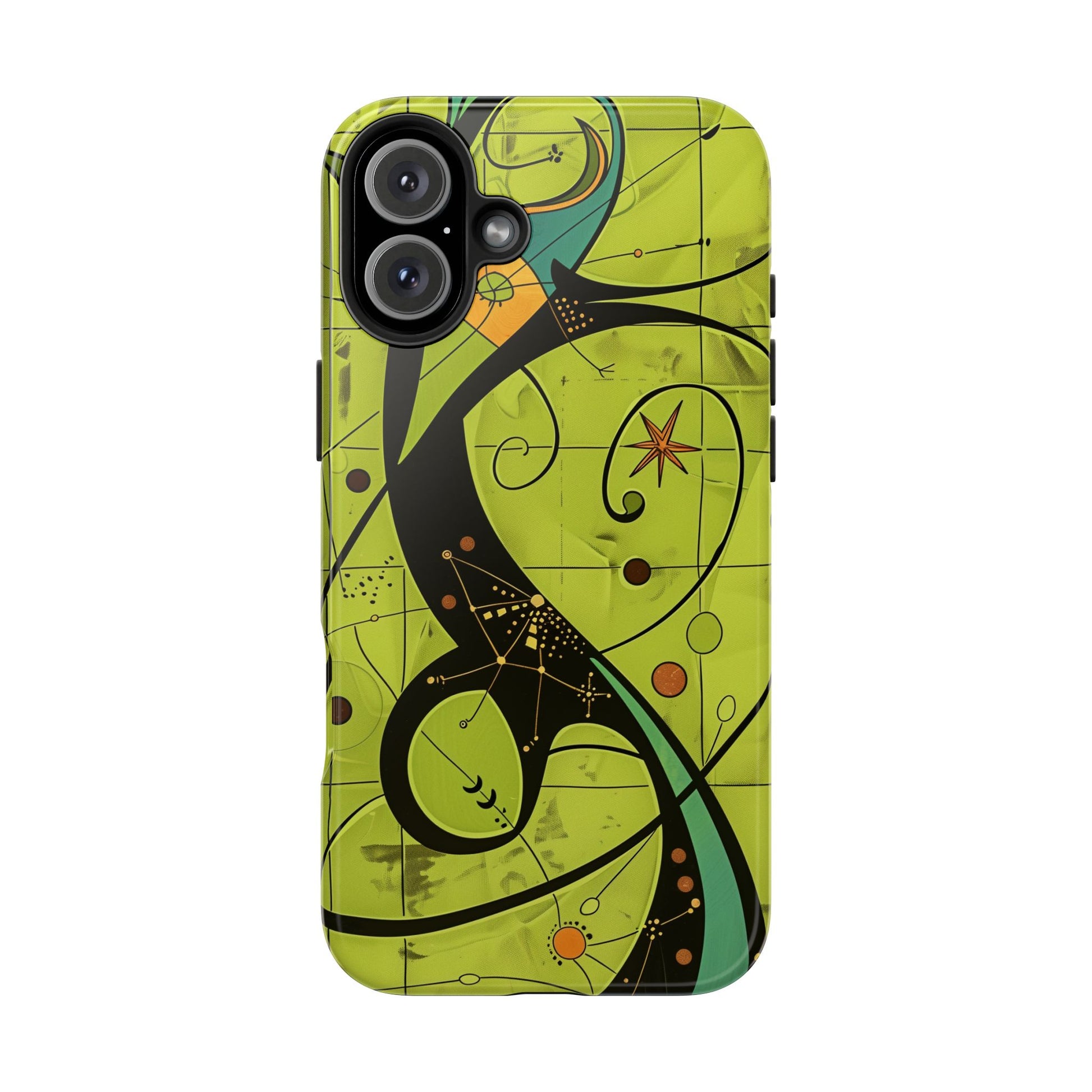 Mid Century Modern Star Design Phone Case, Earth Tone Colors, Retro Style Smartphone Cover, Vintage Phone Case, iPhone 14 Case, Apple iPhone