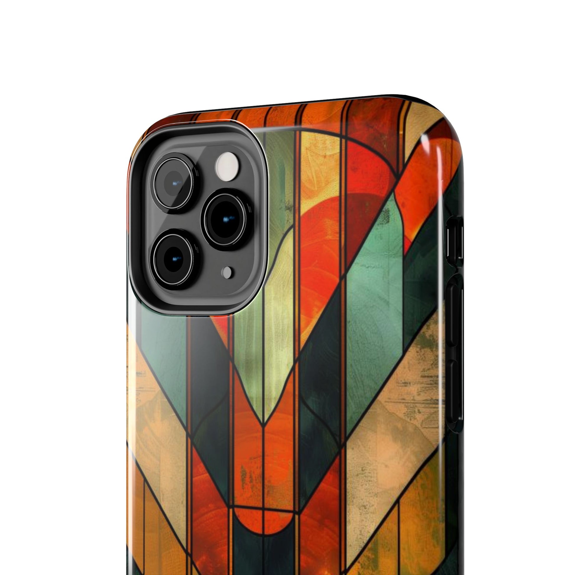 Noir Art Deco Colorful Stained Glass - Durable Dual Layer Iphone Case - Architect Phone Case