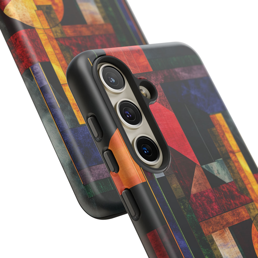 Darker Style Frank Lloyd Wright Usonian Phone Case Geometric Stained Glass Art Deco Marble Gold 13 14 15 16 iPhone Pro Max Galaxy Pixel