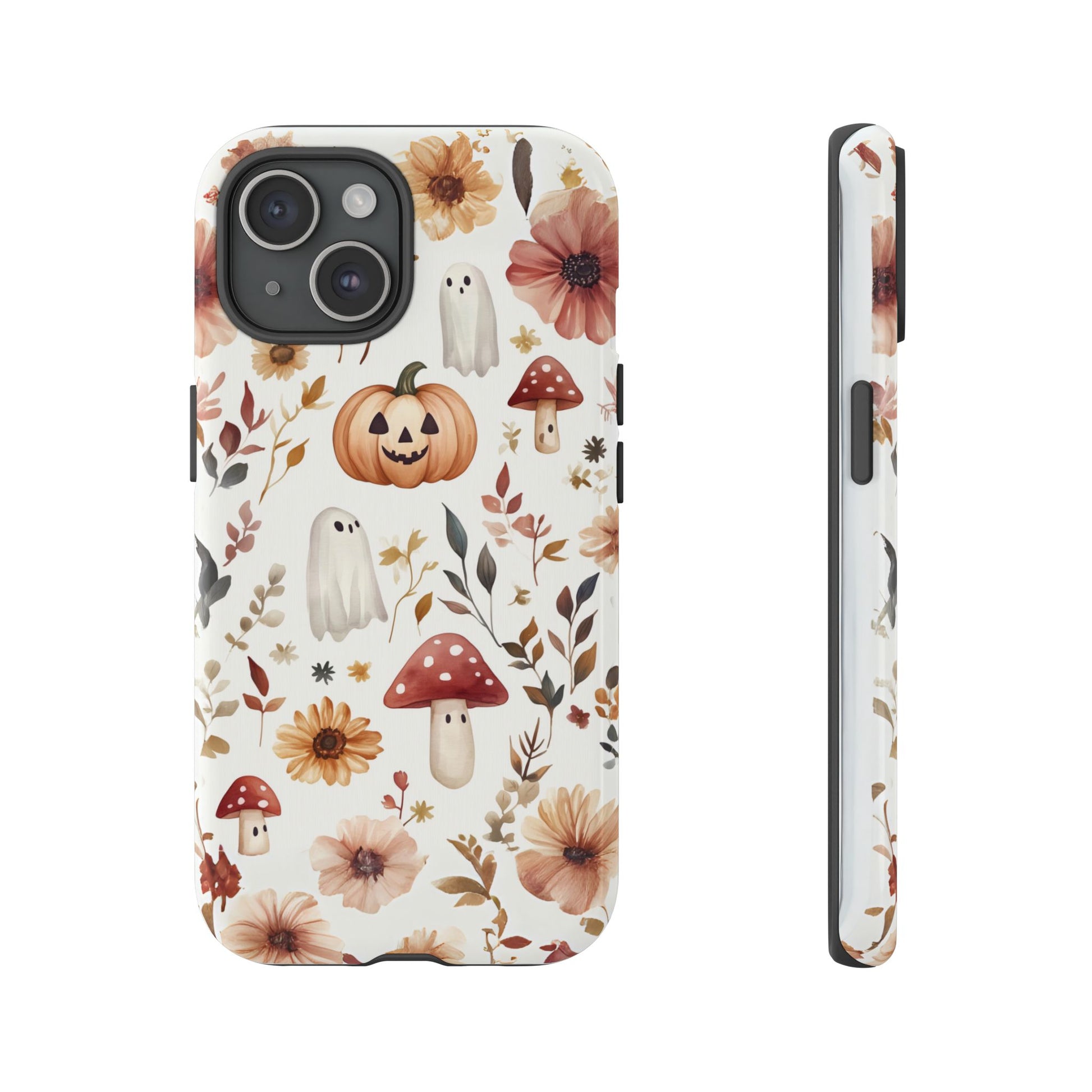 Cottagecore Fall Floral Phone Case for iPhone Samsung Pixel Autumn Pumpkin Tough Case iPhone 16 15 14 13 Pro Max