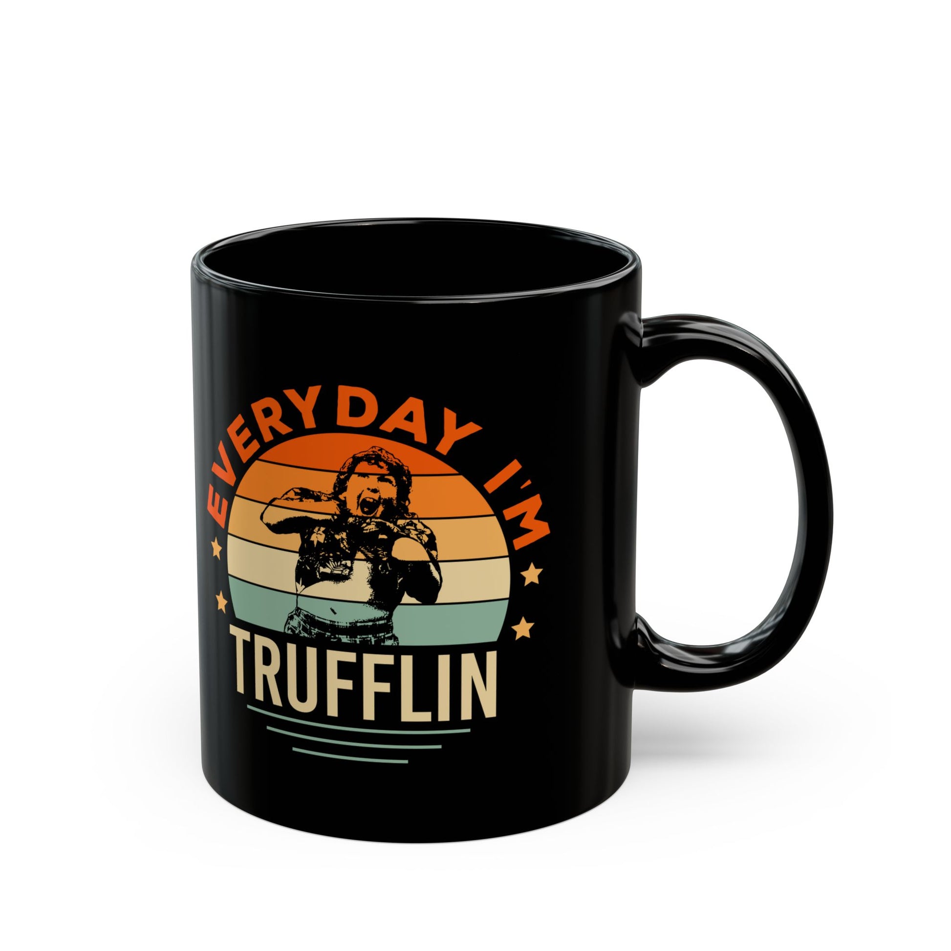 The Goonies Truffle Shuffle Black Coffee Mug