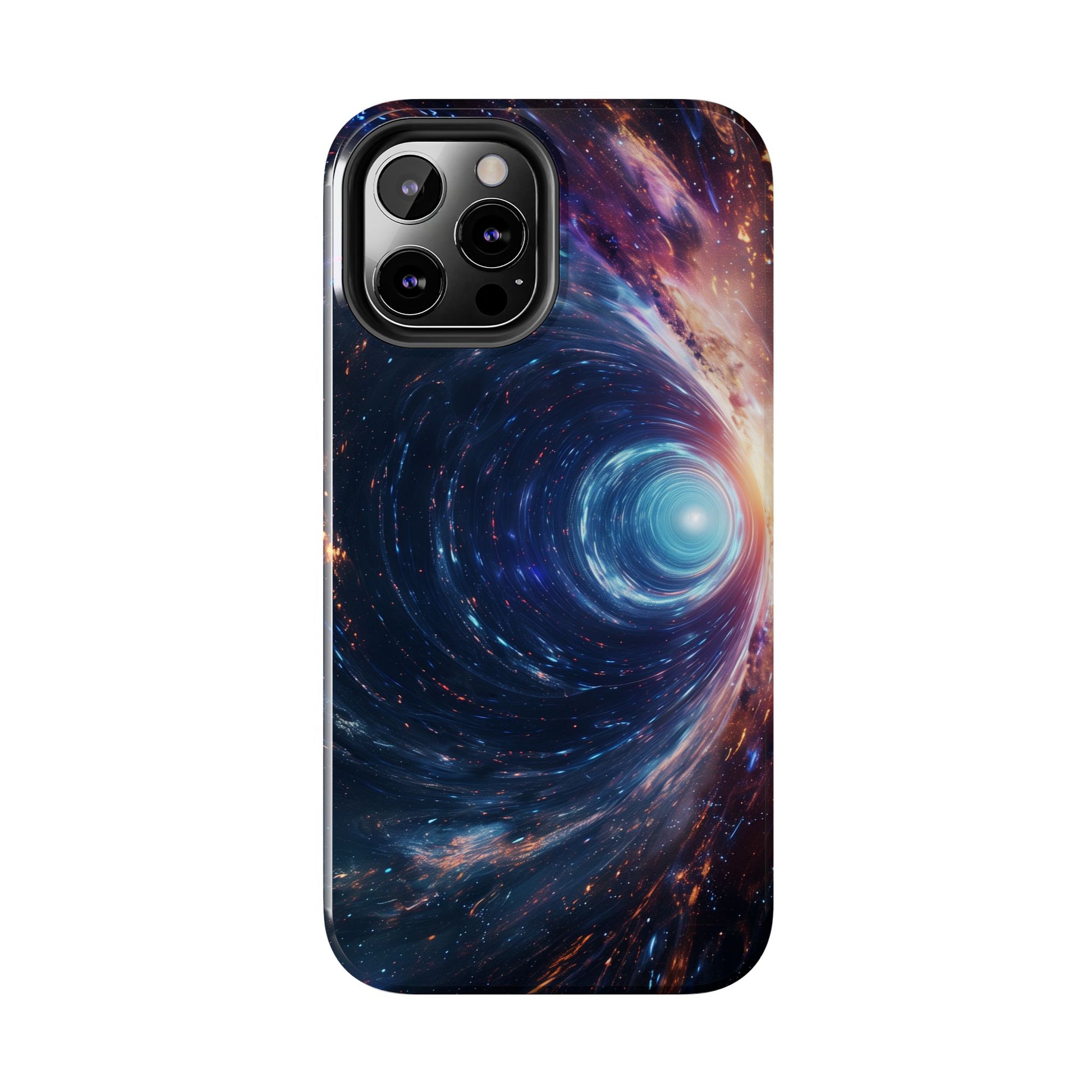 Geeky iPhone Case - Space Geek Case - Space Wormholes Phone Case - Cosmic Galaxy Cover with Futuristic Wormhole Design - Sci-Fi iphone Case