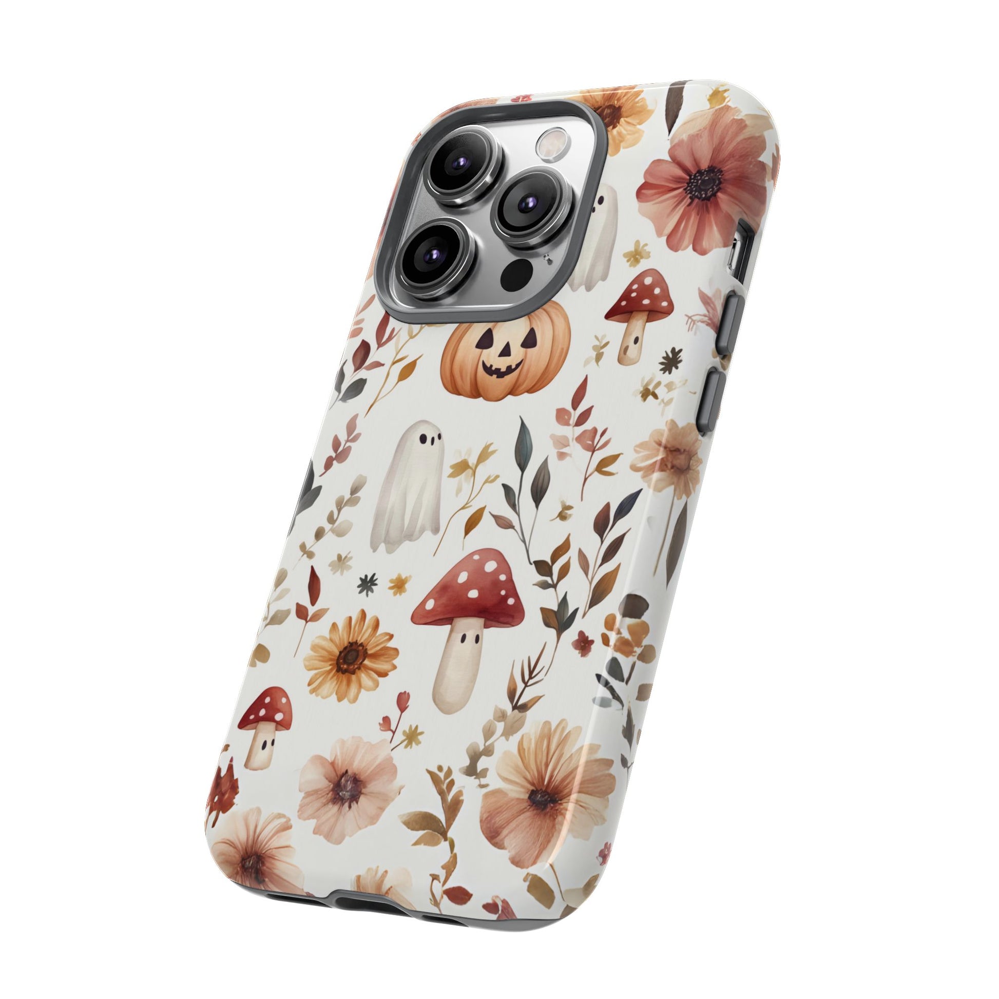 Cottagecore Fall Floral Phone Case for iPhone Samsung Pixel Autumn Pumpkin Tough Case iPhone 16 15 14 13 Pro Max