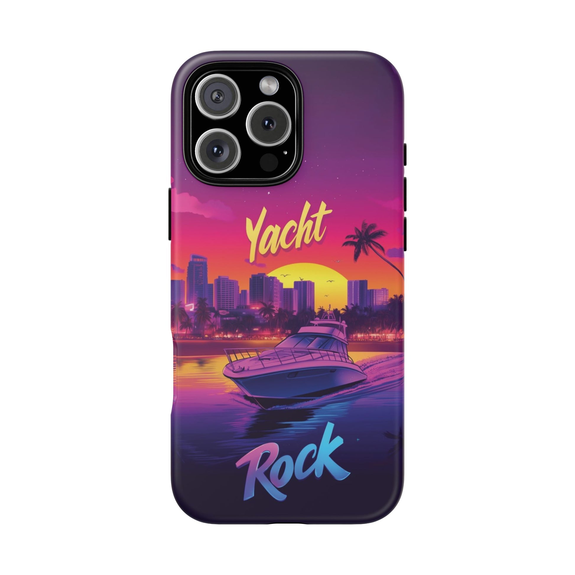 Yacht Rock Custom Phone Case iPhone 13 14 15 16 Pro Max Sunset Cruise Harbor Miami Vice Yacht Rock Gift Boating Captain South Beach Surfing