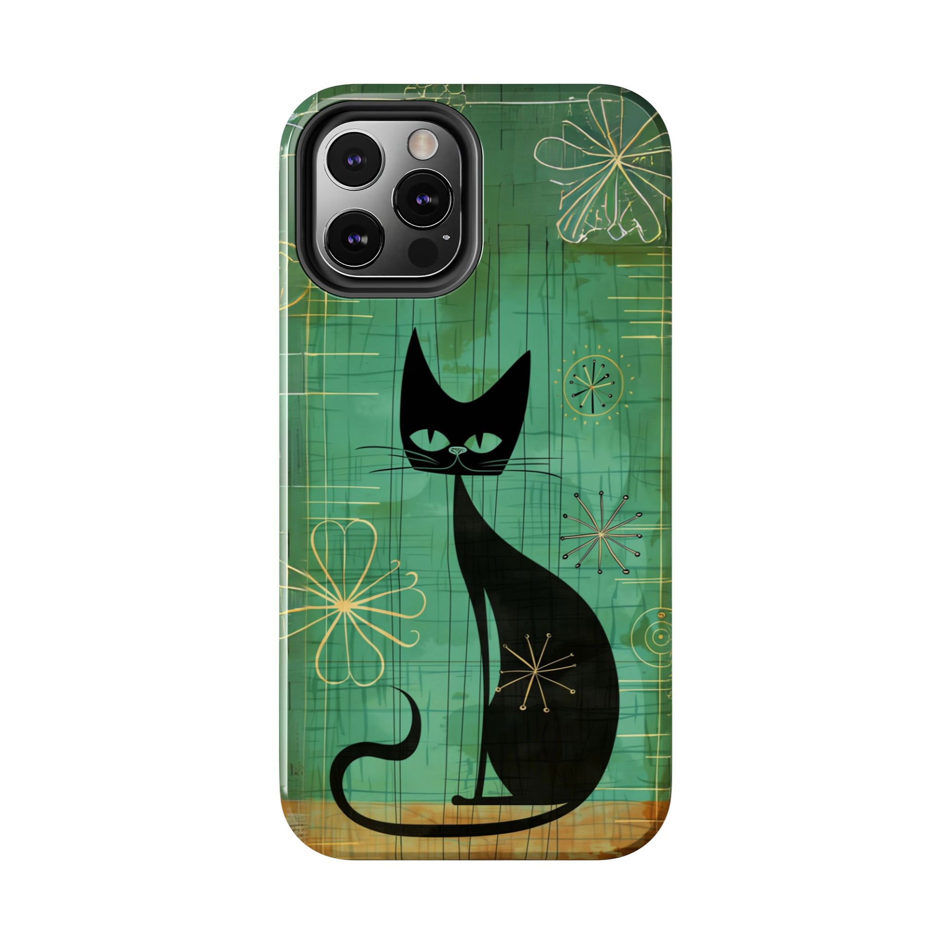 Mid-Century Modern Phone Case-Case, Mid Mod iPhone Case, Atomic Cats iPhone Case, Retro Chic Smartphone Cover, Unique Phone Case