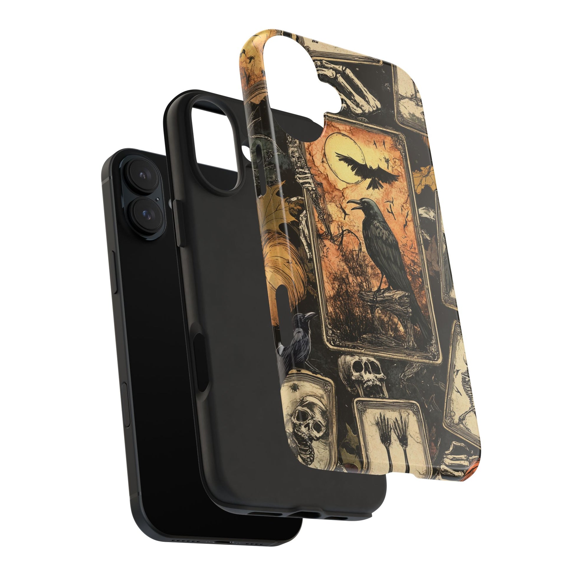 Mystical Phone Case Psychic Tarot The Crow Dark Academia Halloween Gothic Phone Case Street iPhone 15 Pro Max Samsung Galaxy B